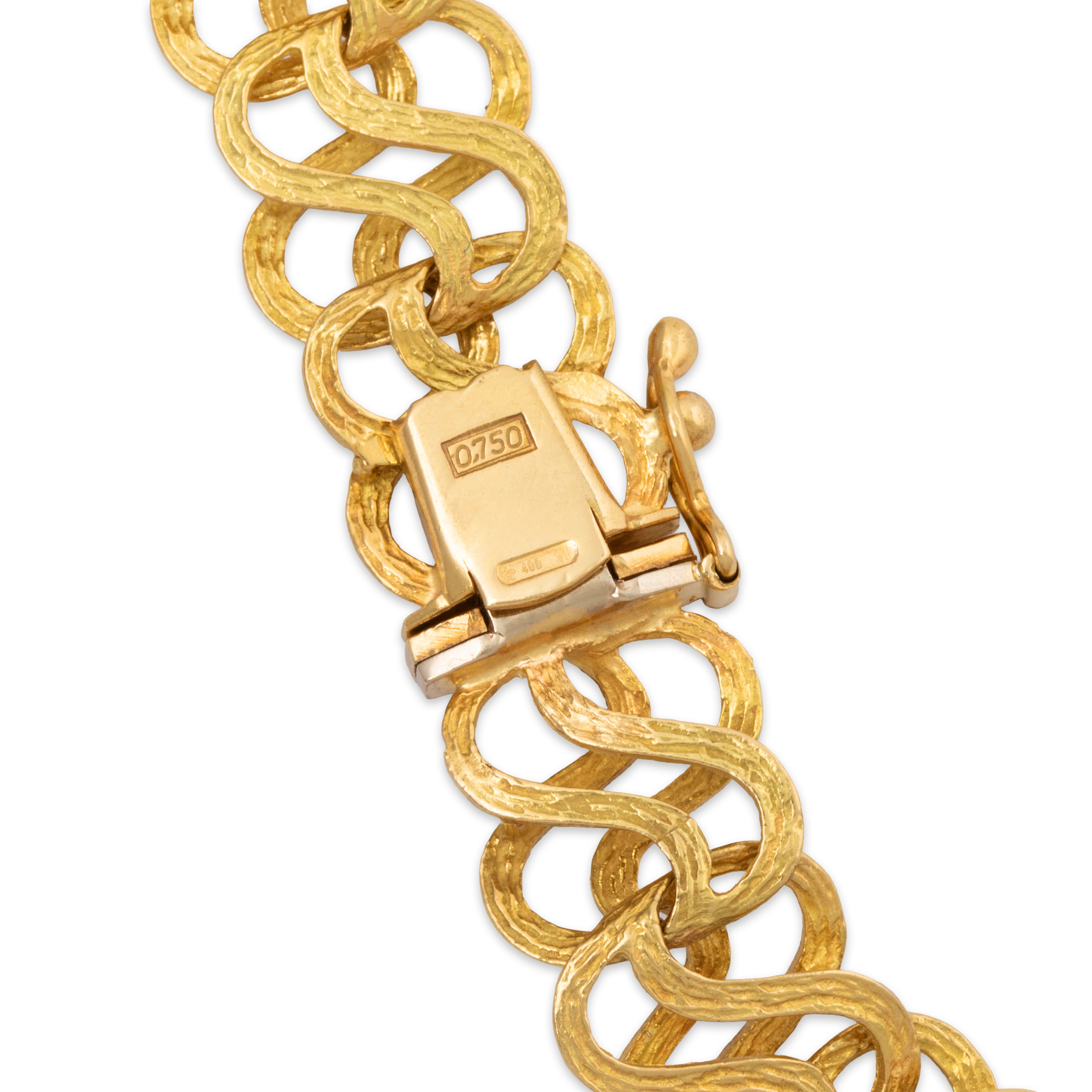 Vintage Heavy Italian 18k Yellow Gold Incredible Interlocking Links Necklace 16.75、mySite、hinf8tx79