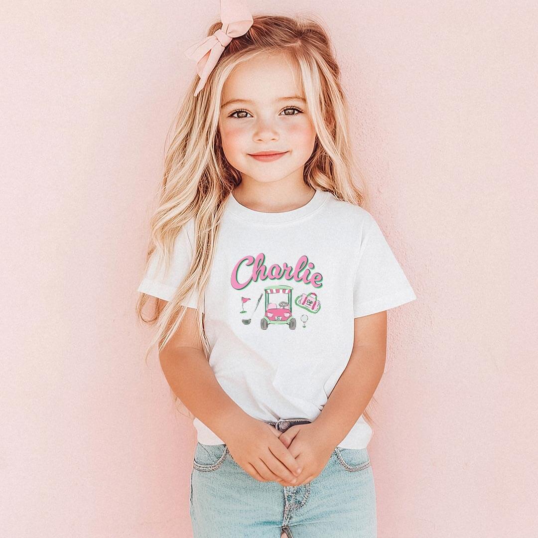  Personalized Birdie Babes Kids Graphic Tee | White、mySite、layawaytickets