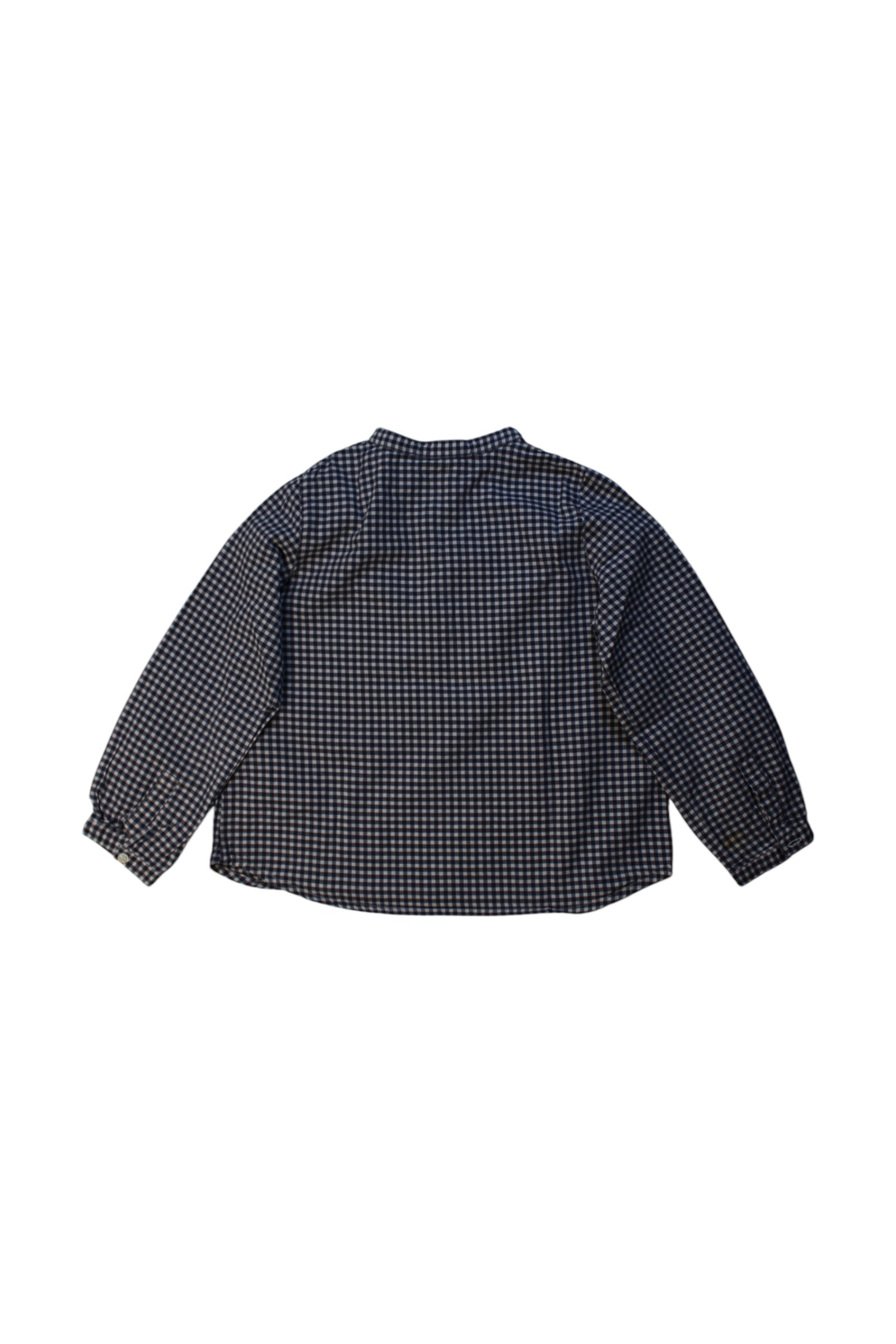 Bonpoint Checkered Long Sleeve Shirt 4T、mySite、g9winljtr