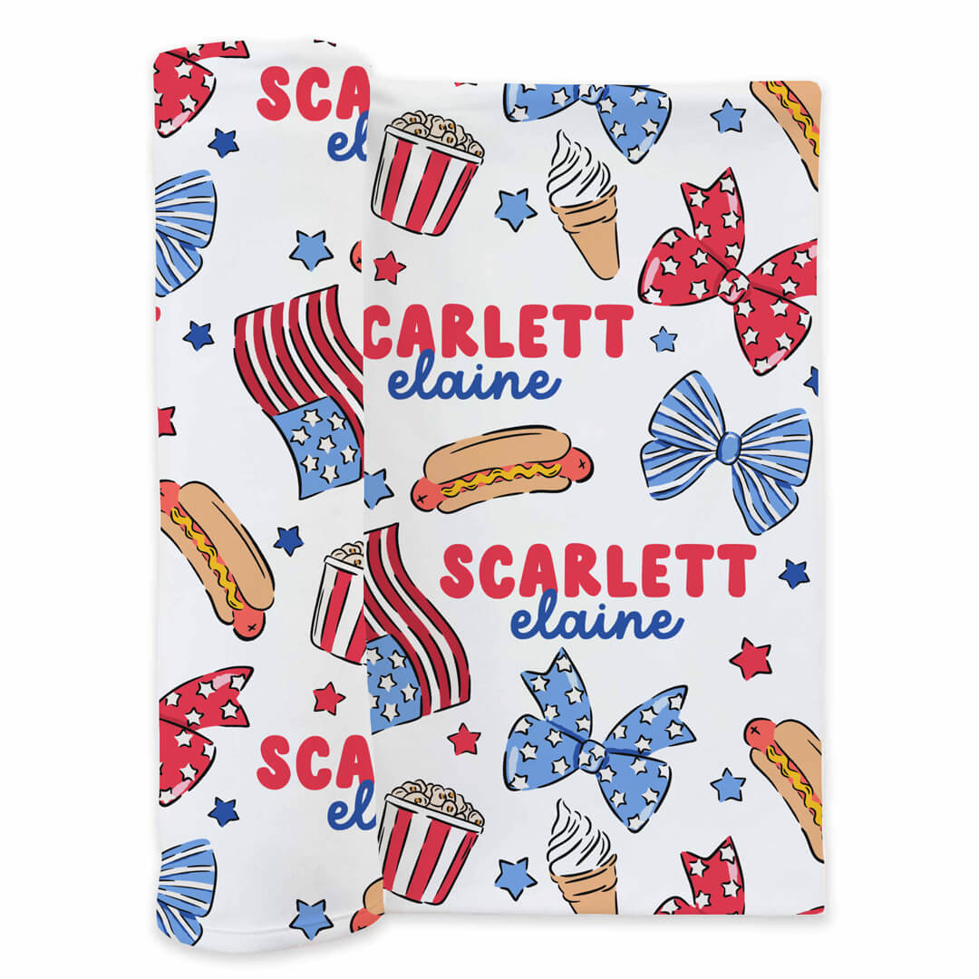  Party in the USA Personalized Swaddle Blanket | Bows、mySite、layawaytickets