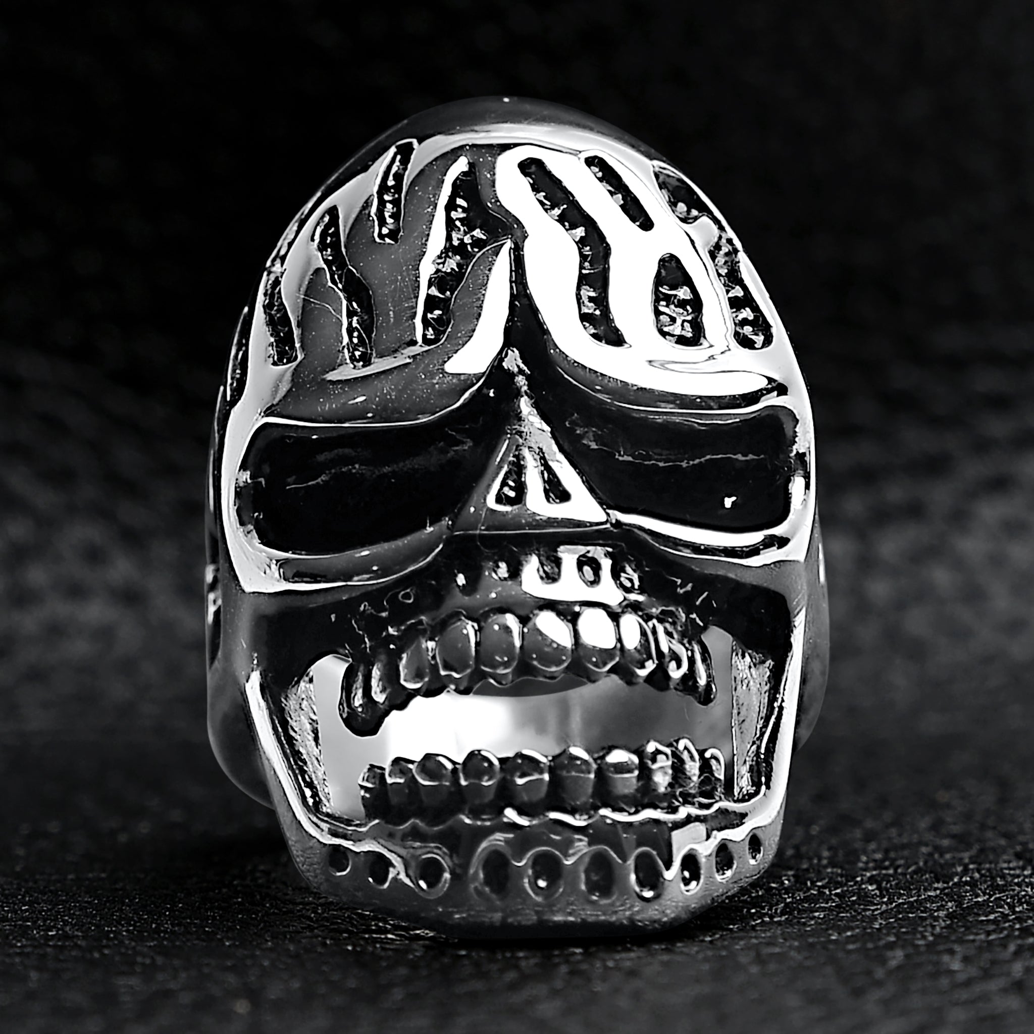 Detailed Skull Stainless Steel Polished Ring / SCR3034、mySite、dreamappss