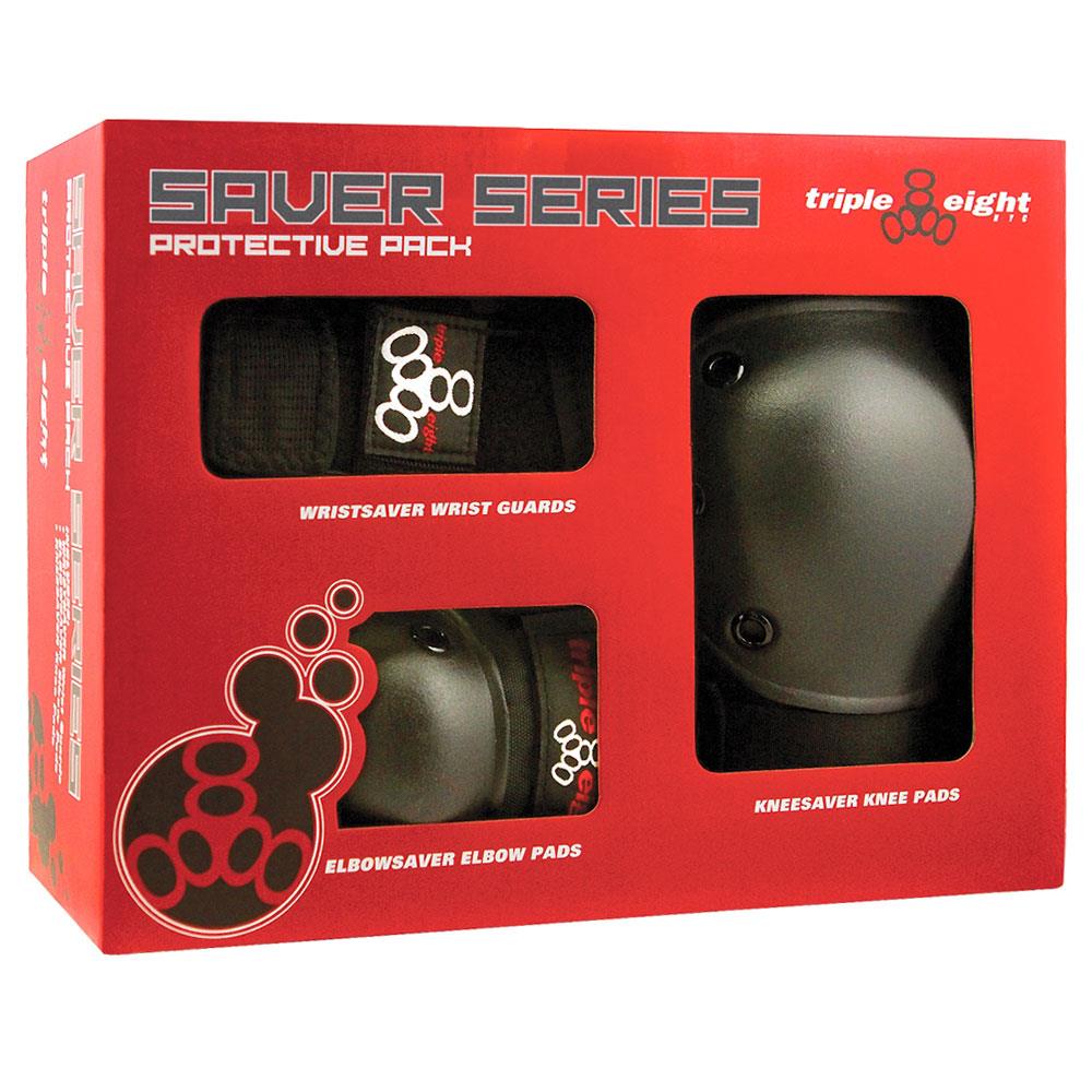  Triple8 Pad Set - Saver Series 3 Pc - Black、mySite、merchandisen