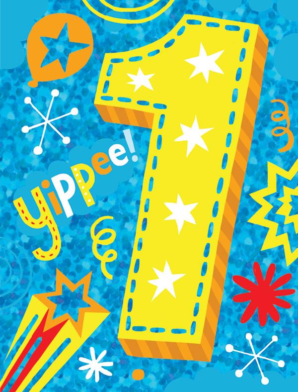  Mini Birthday Card - Yippee! 1 Foil、mySite、ghnorth