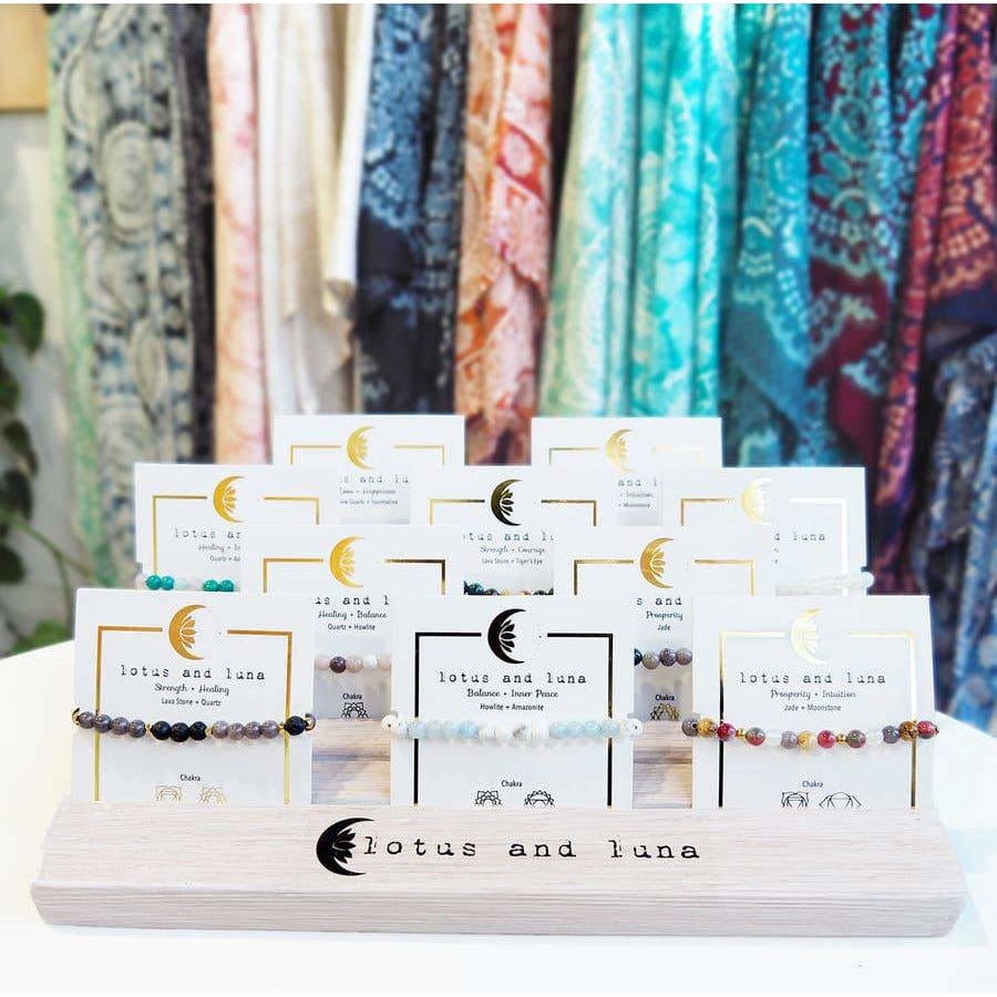 Cotton Cord Inner Peace Healing Bracelet 6mm by Lotus and Luna、mySite、g9winljtr