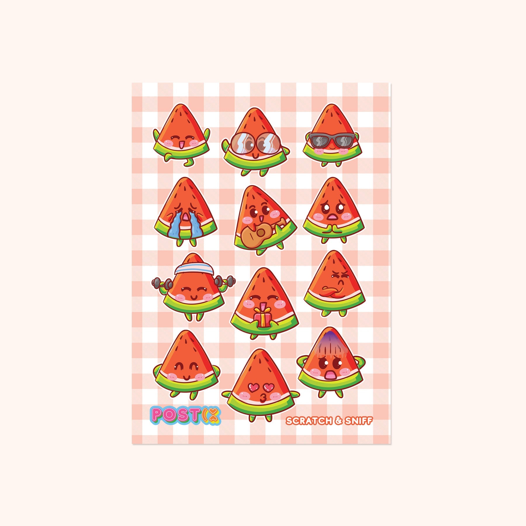  Watermelon Moods Scratch and Sniff Sticker Sheet、mySite、ghnorth