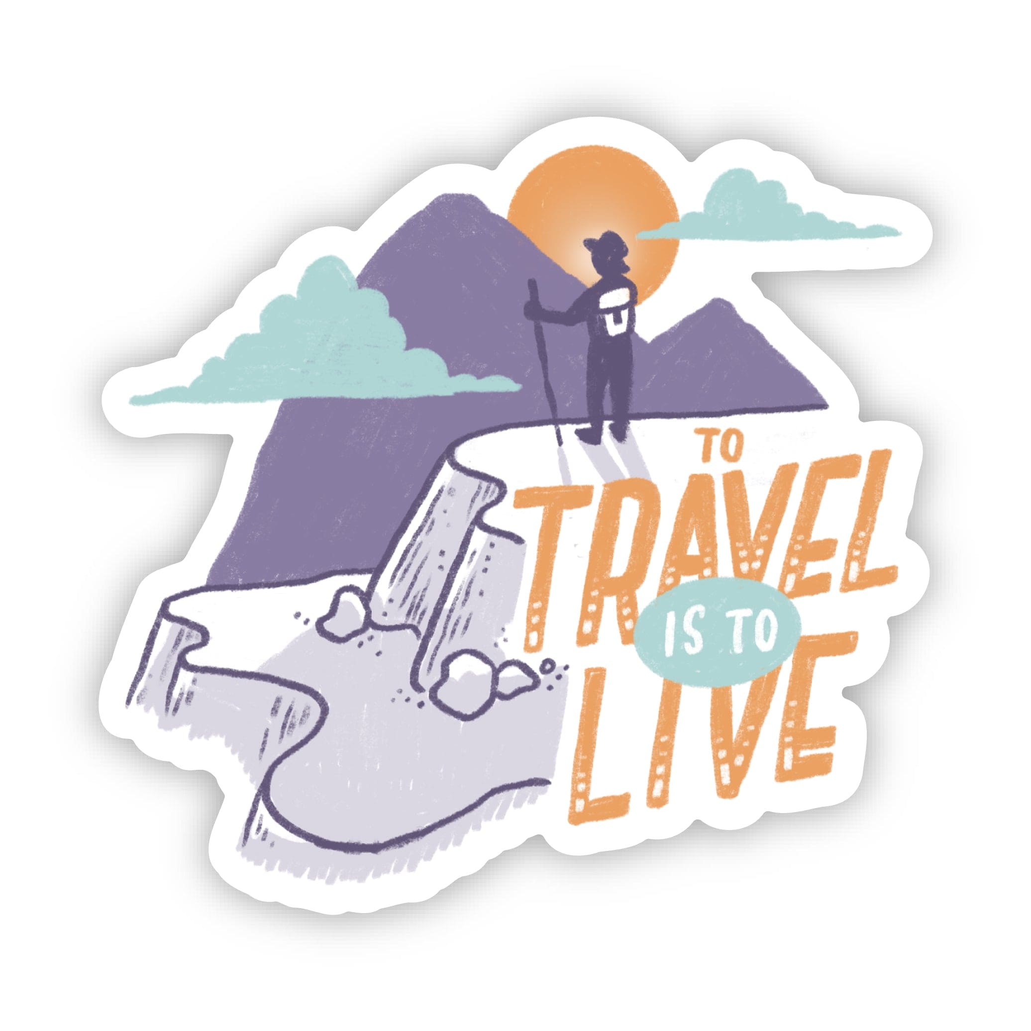  To travel is to live Adventure Quote Sticker、mySite、ghnorth