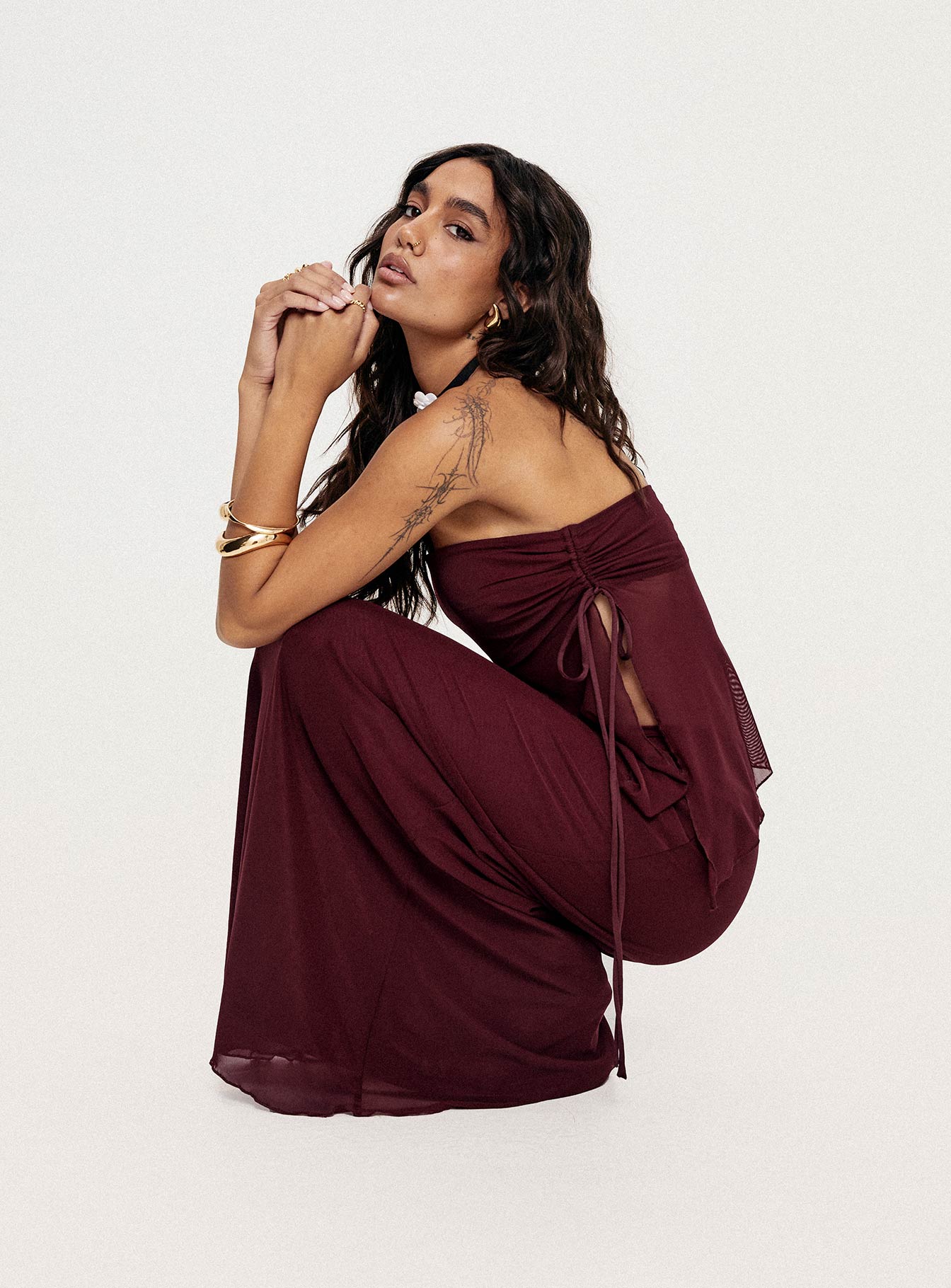 Semara Strapless Set Burgundy、mySite、solidvoid