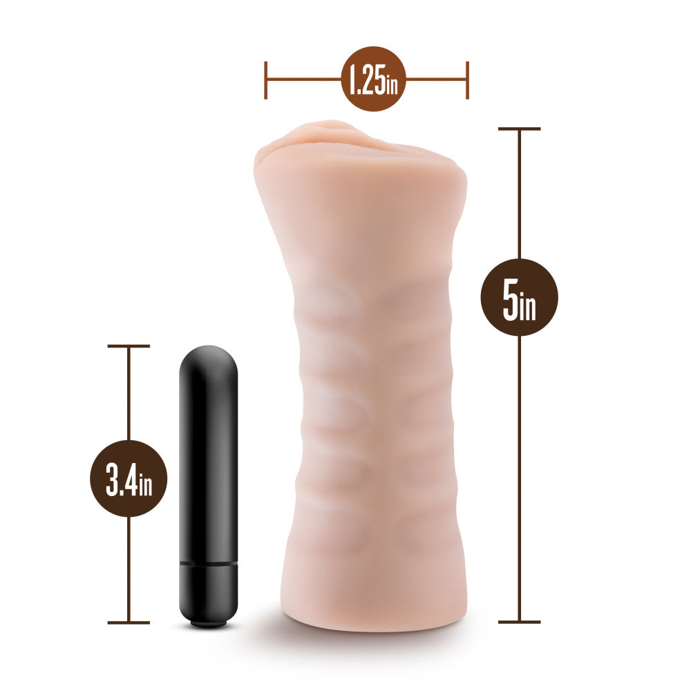 M For Men By Blush® | Rain Realistic Vanilla Vibrating Masturbator / Stroker、mySite、bottomscart