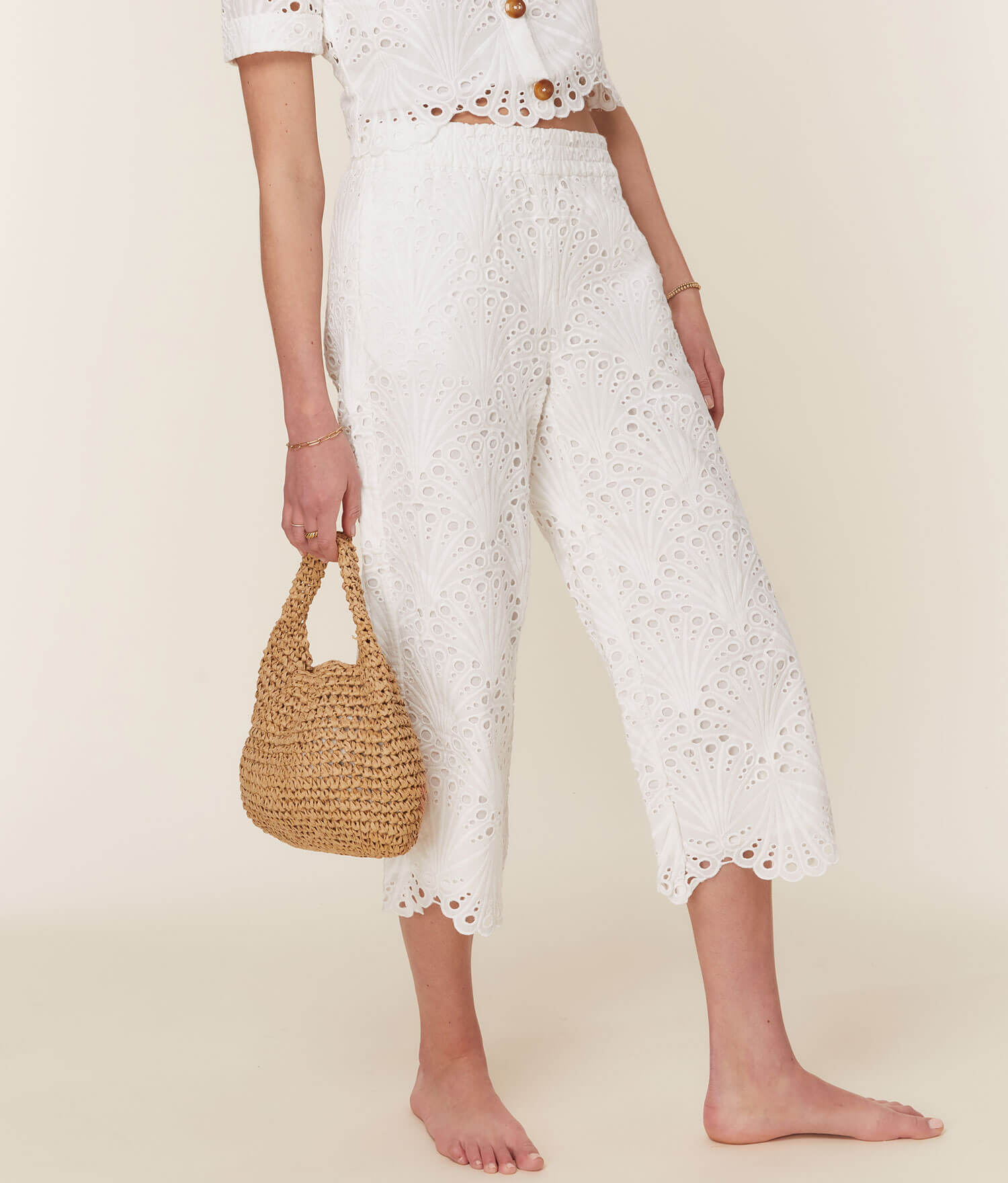  The Suasi Crop Pant - Eyelet - White、mySite、ashleygrahame
