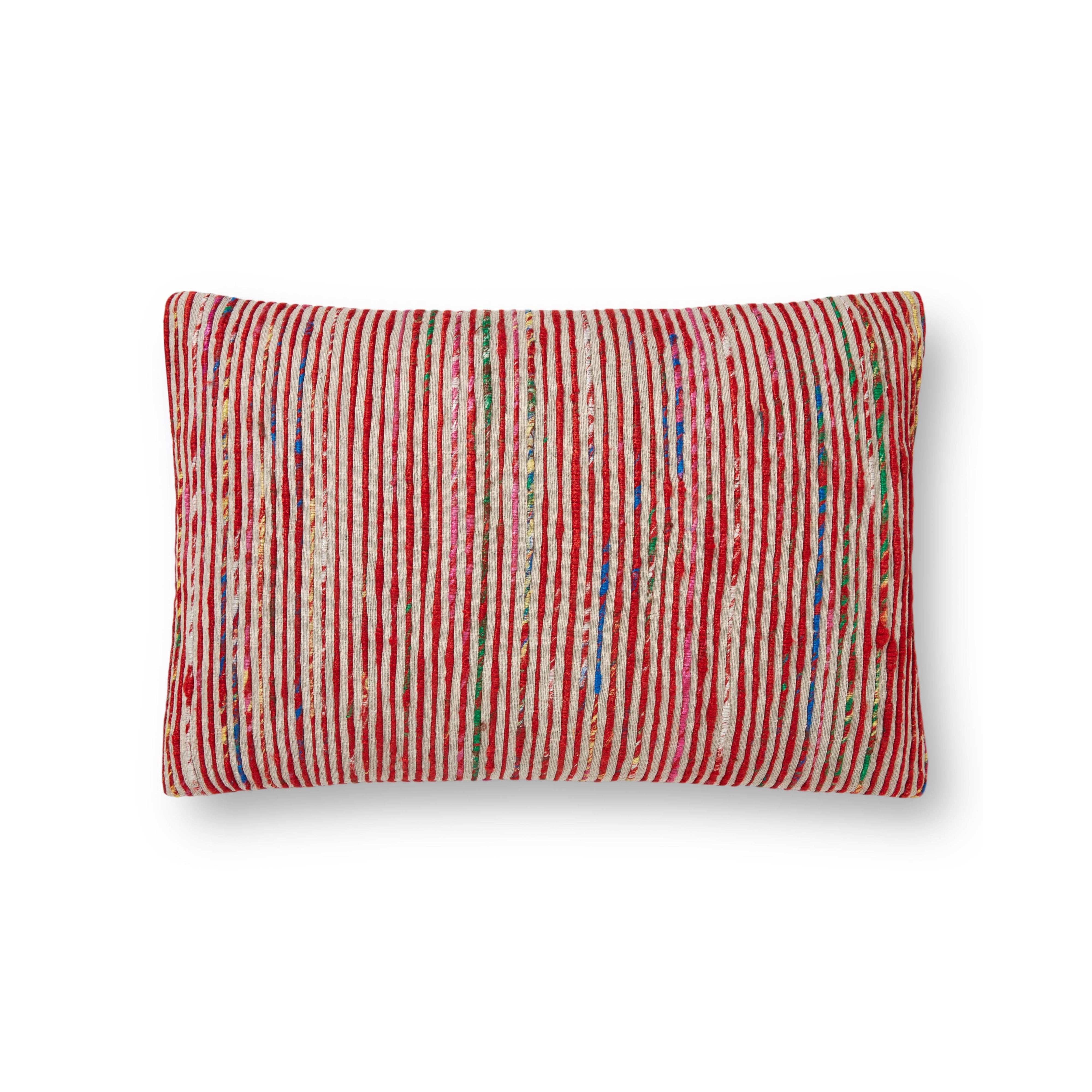 Red Multi Cotton Recycled Sari Silk Pillow、mySite、gigharbornorthrealestate