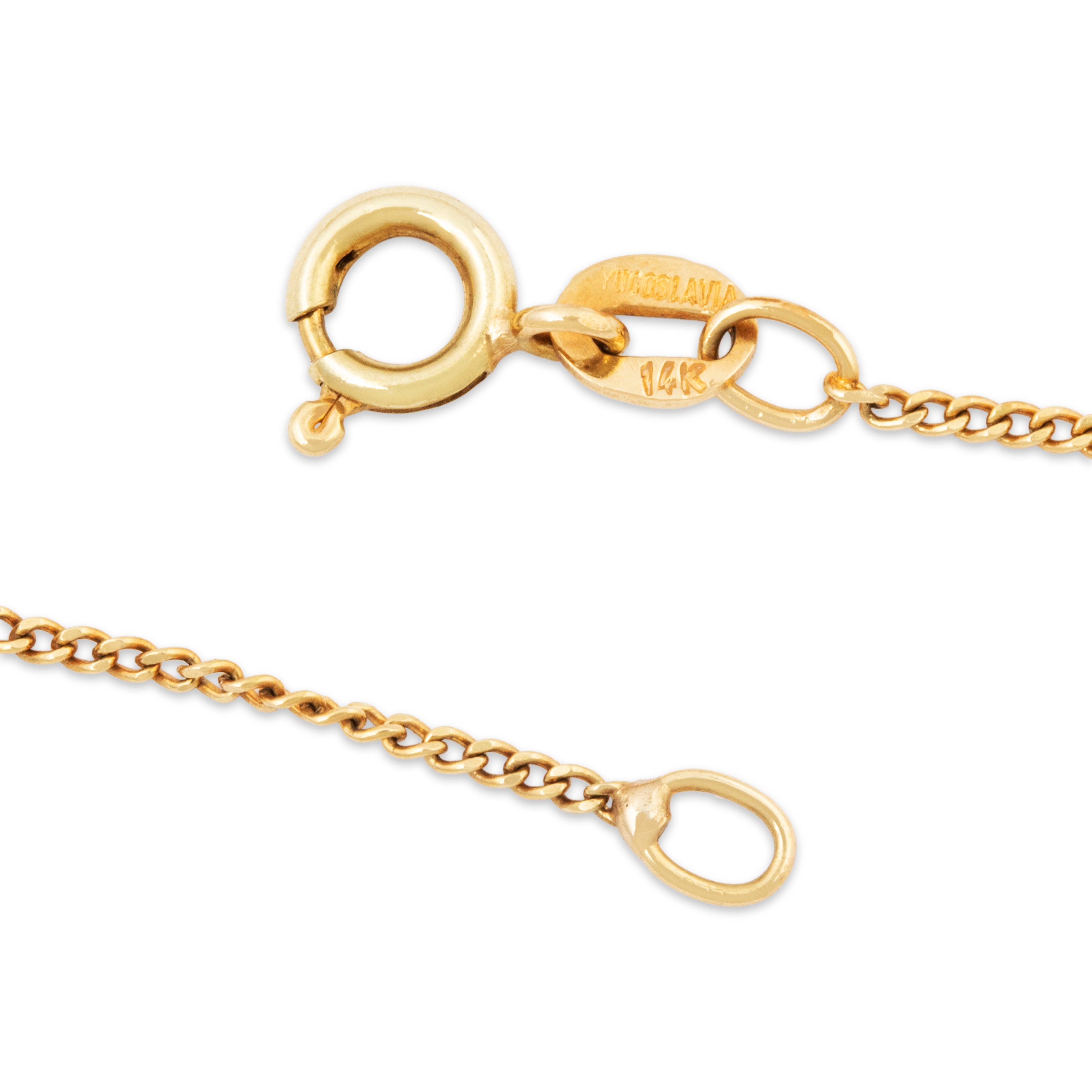 Vintage 14k Yellow Gold Classic Curb Link Necklace 16、mySite、hinf8tx79