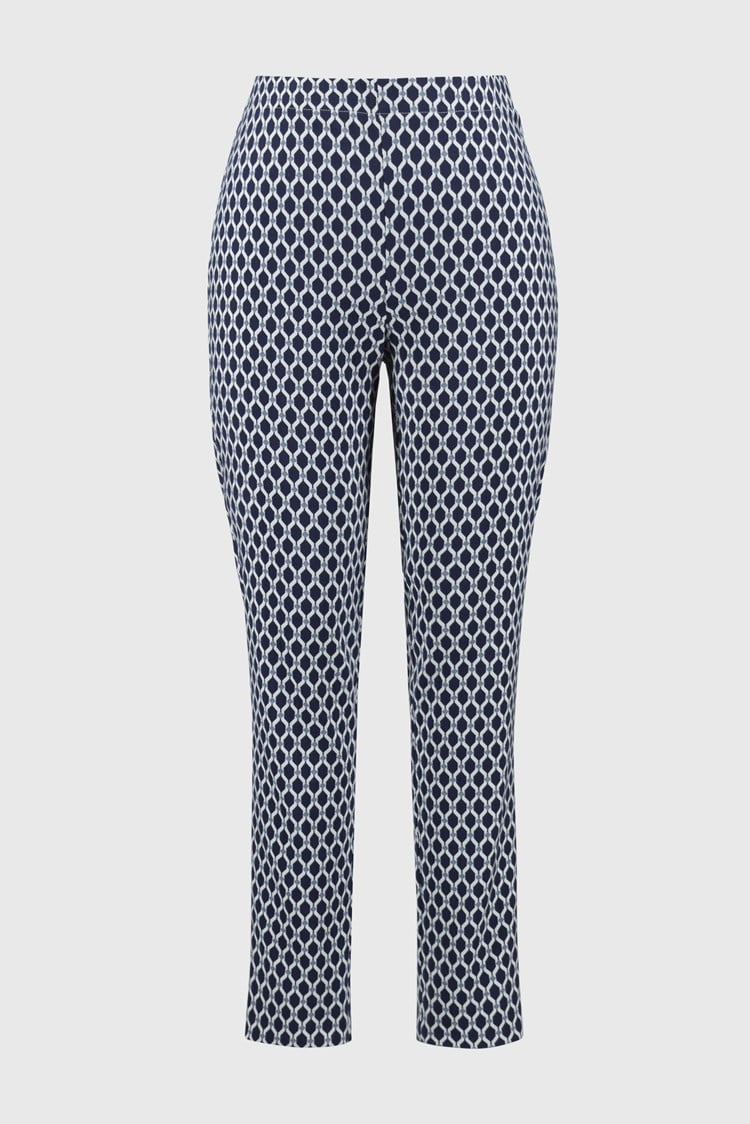 Joseph Ribkoff Jacquard Geometric Print Slim Fit Pants - Final Sale、mySite、noshort