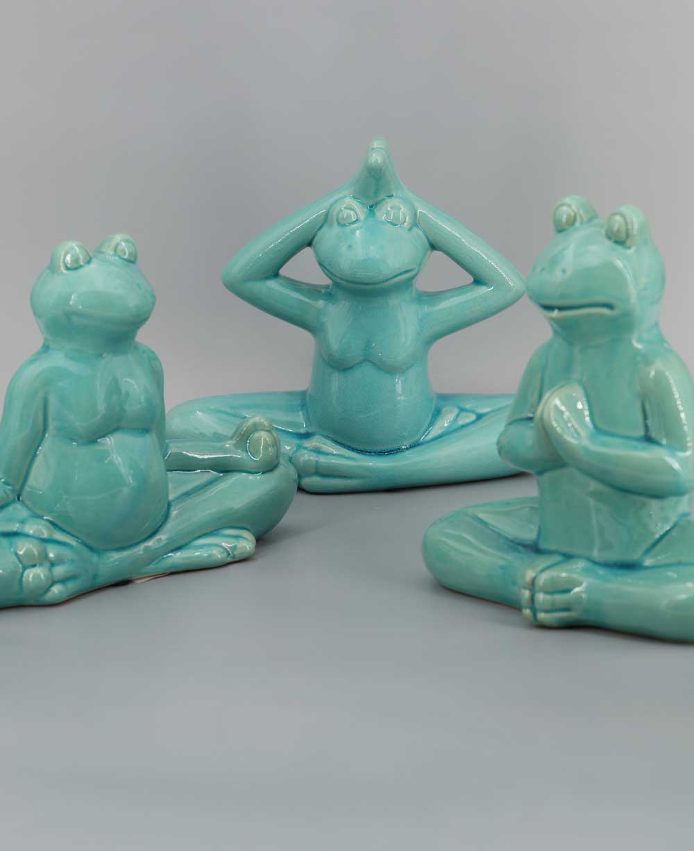 Ceramic Yoga Frog Figurines, Sold Individually Or Set、mySite、topwebapps