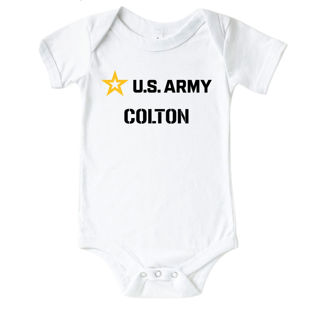  U.S. Army Personalized Graphic Bodysuit | White、mySite、layawaytickets