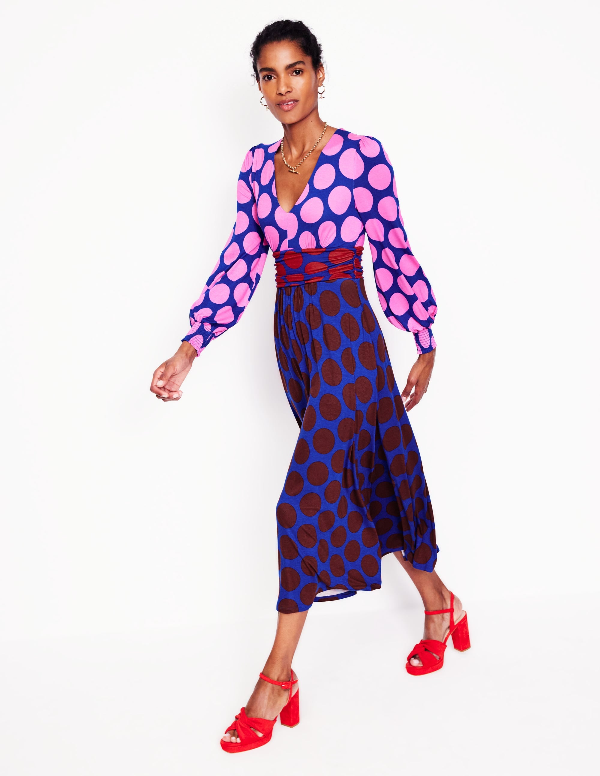  Daphne Jersey Maxi Dress-Pink Tourmaline, Large Spot、mySite、ashleygrahame