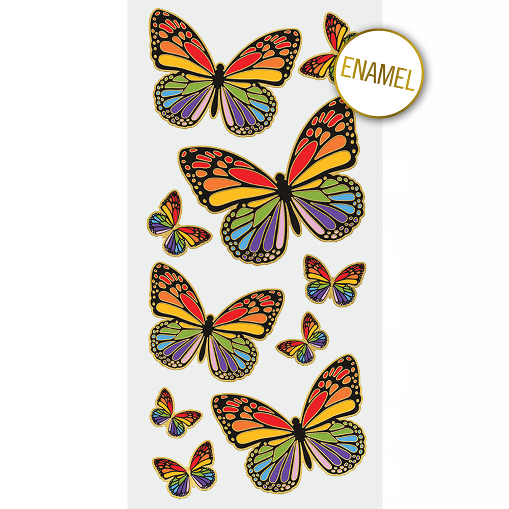  Rainbow Butterflies Faux Enamel Stickers、mySite、ghnorth