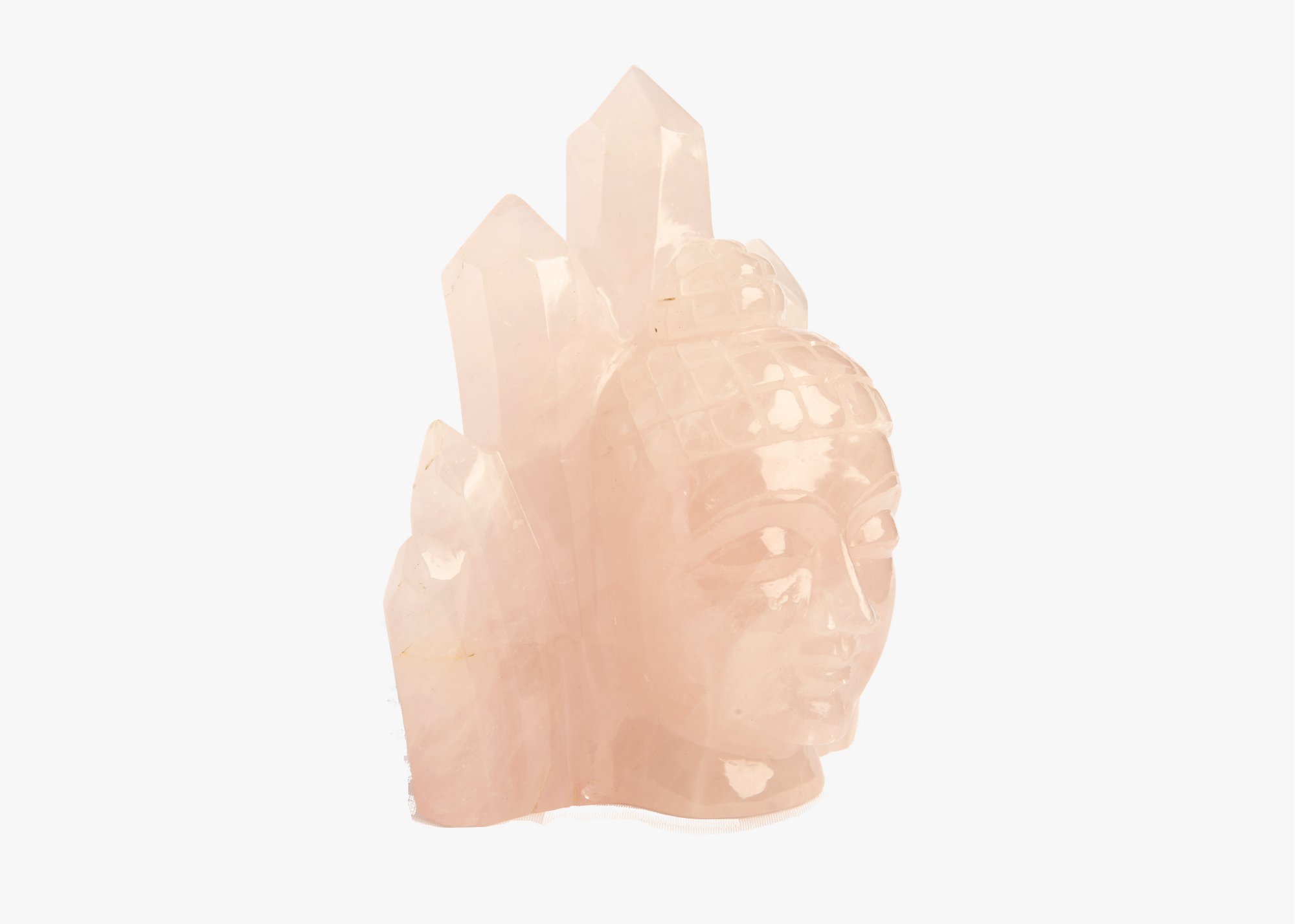 Buddha Head - Rose Quartz (21cm)、mySite、topwebapps