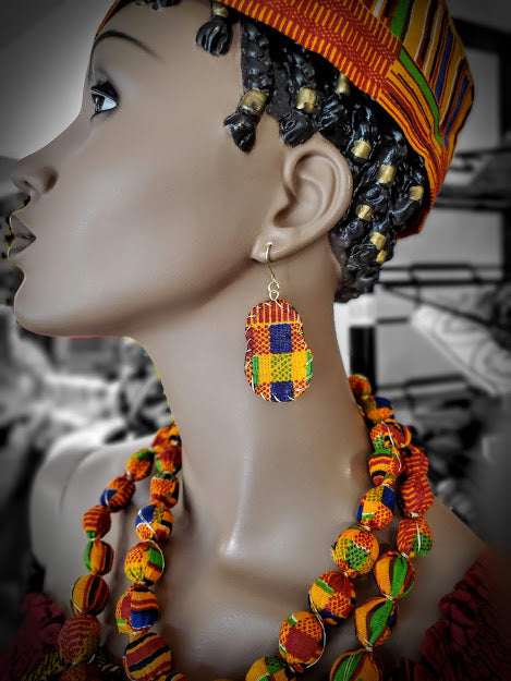 Kente African Print Earrings-DP3227ER2、mySite、solidvoid