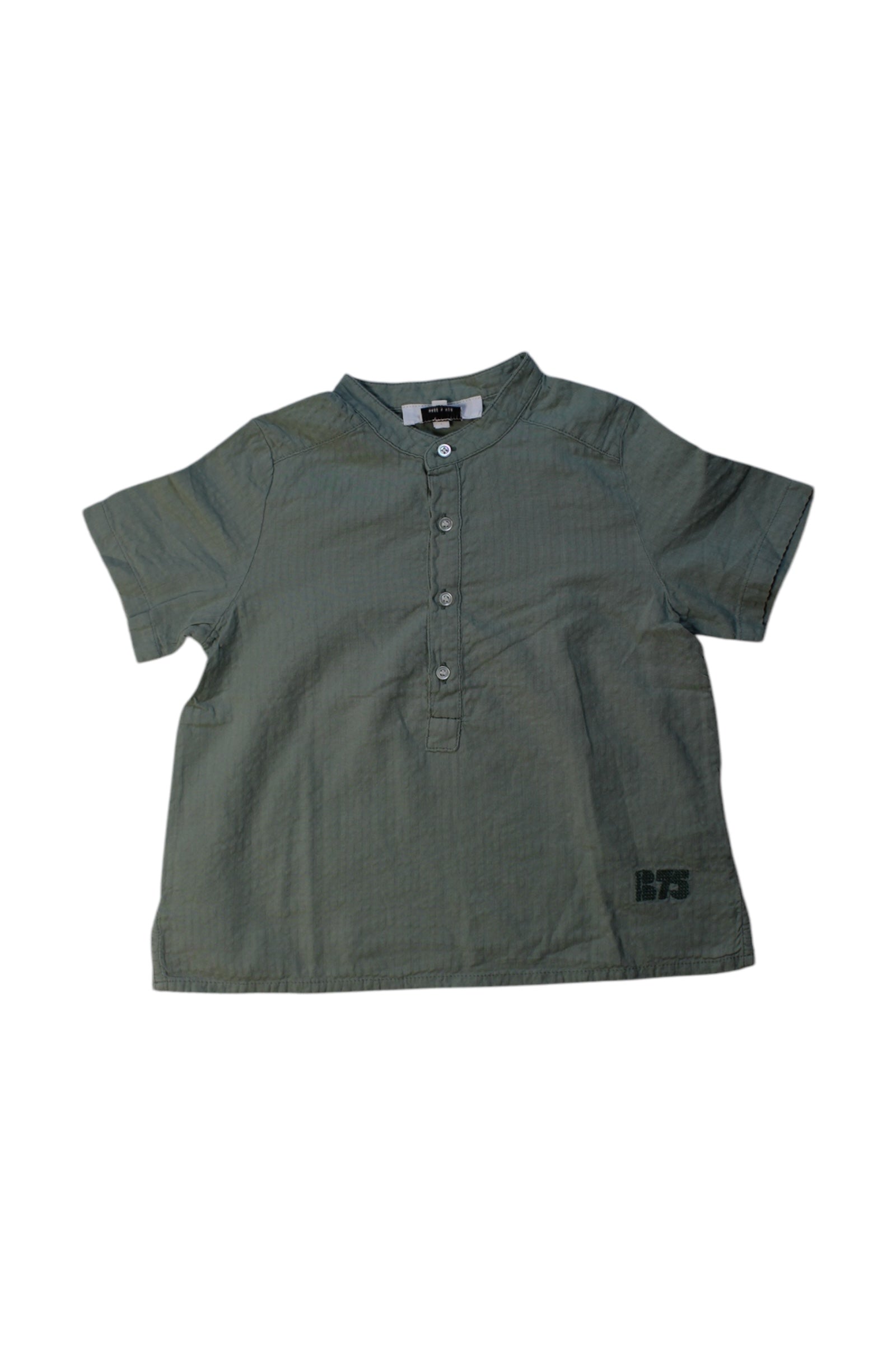 Bonpoint Button Down Short Sleeve Shirt 4T、mySite、g9winljtr