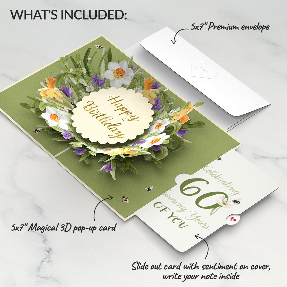 Bloom 60th Birthday Pop-Up Card and Sentiment Set、mySite、solidvoid