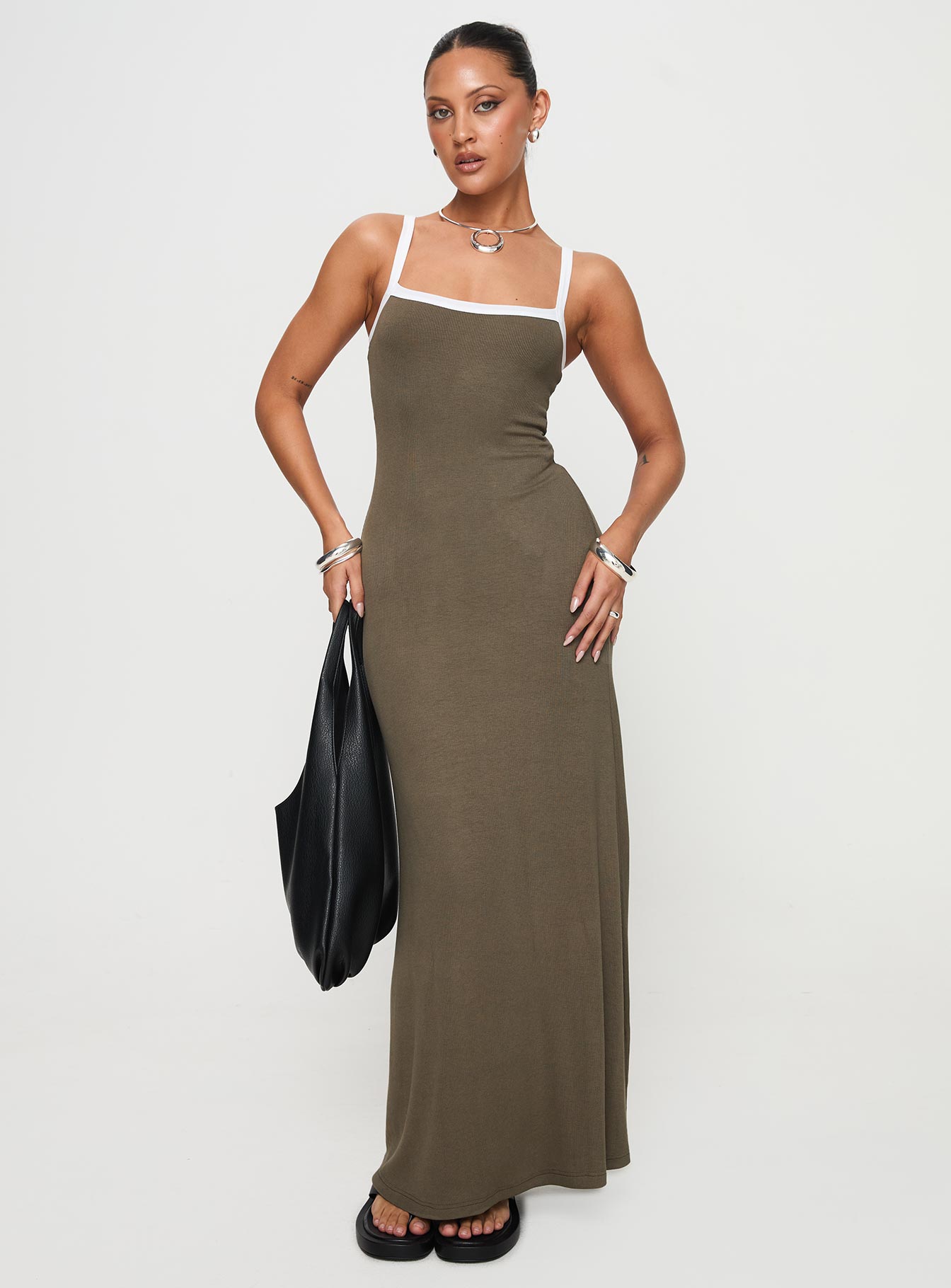 Austrina Maxi Dress Olive、mySite、solidvoid