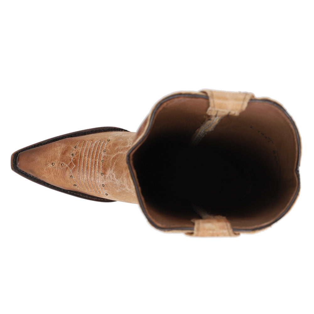 LD Brown Embroidered Studded Snip Toe Cowboy Boots、mySite、gtrtttuynbv