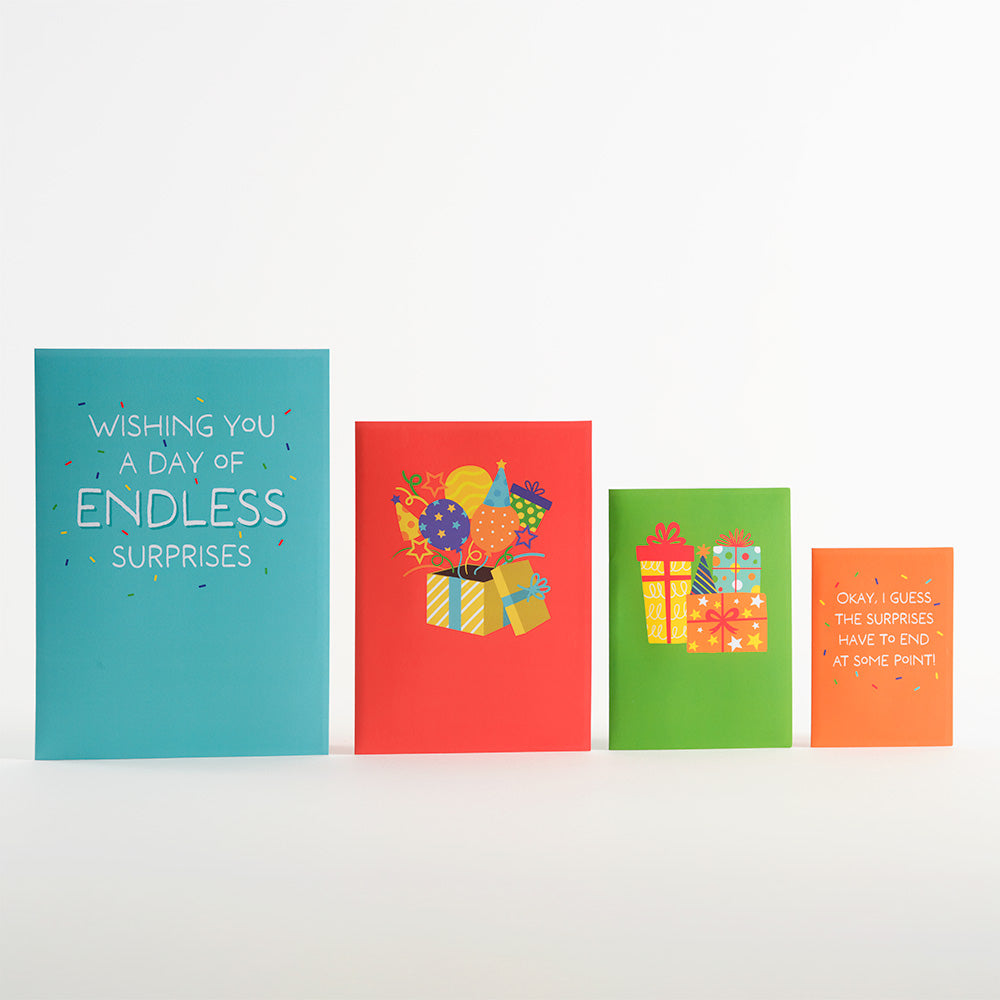 Happy Birthday Endless Surprises 4-in-1 Nesting Card、mySite、solidvoid