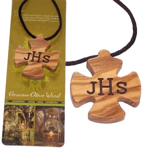 Jesus Christ Order olive wood extra-Smoothed necklace ( 1.6 inches or 4 cm) - Necklace length is adjustable、mySite、topwebapps