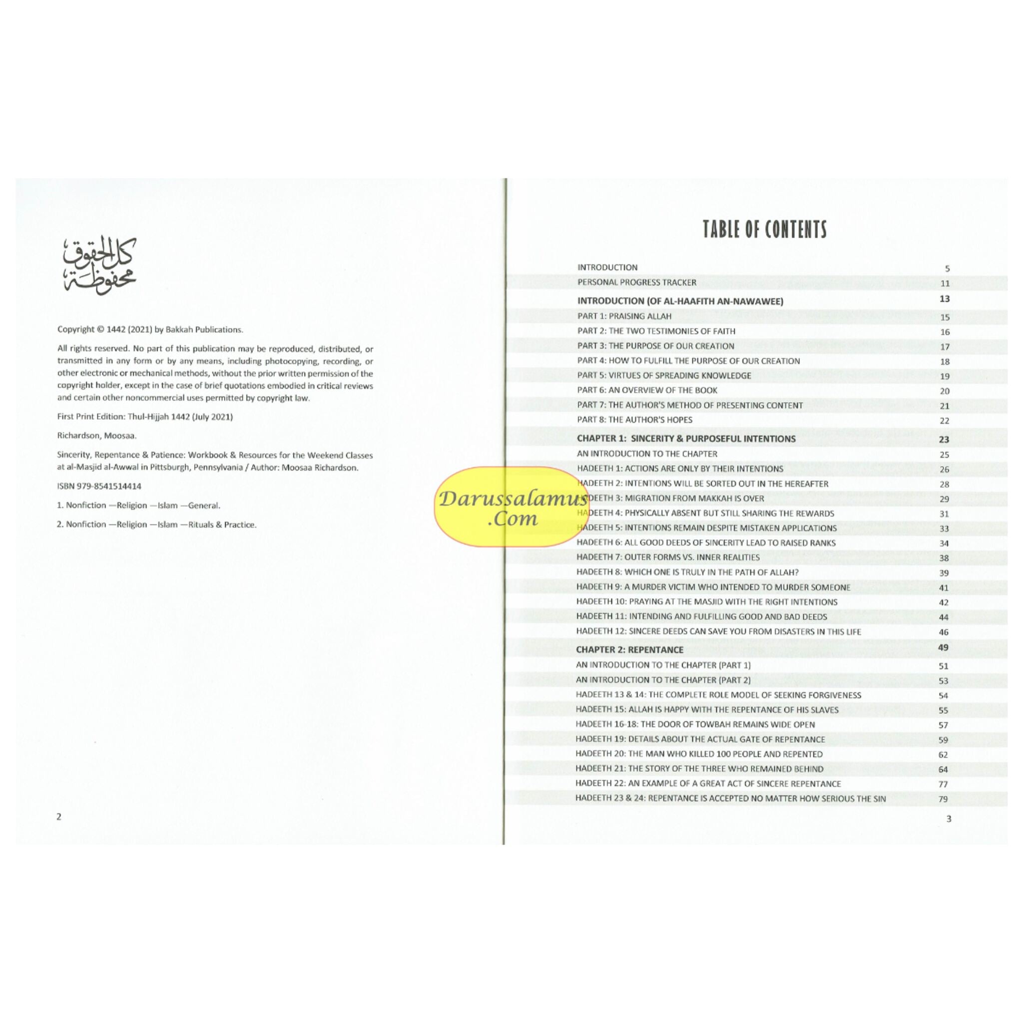 Sincerity, Repentance, and Patience: An Essential Collection of Authentic Hadeeth Narrations for Regular Study and Review By Moosaa Richardson、mySite、topwebapps