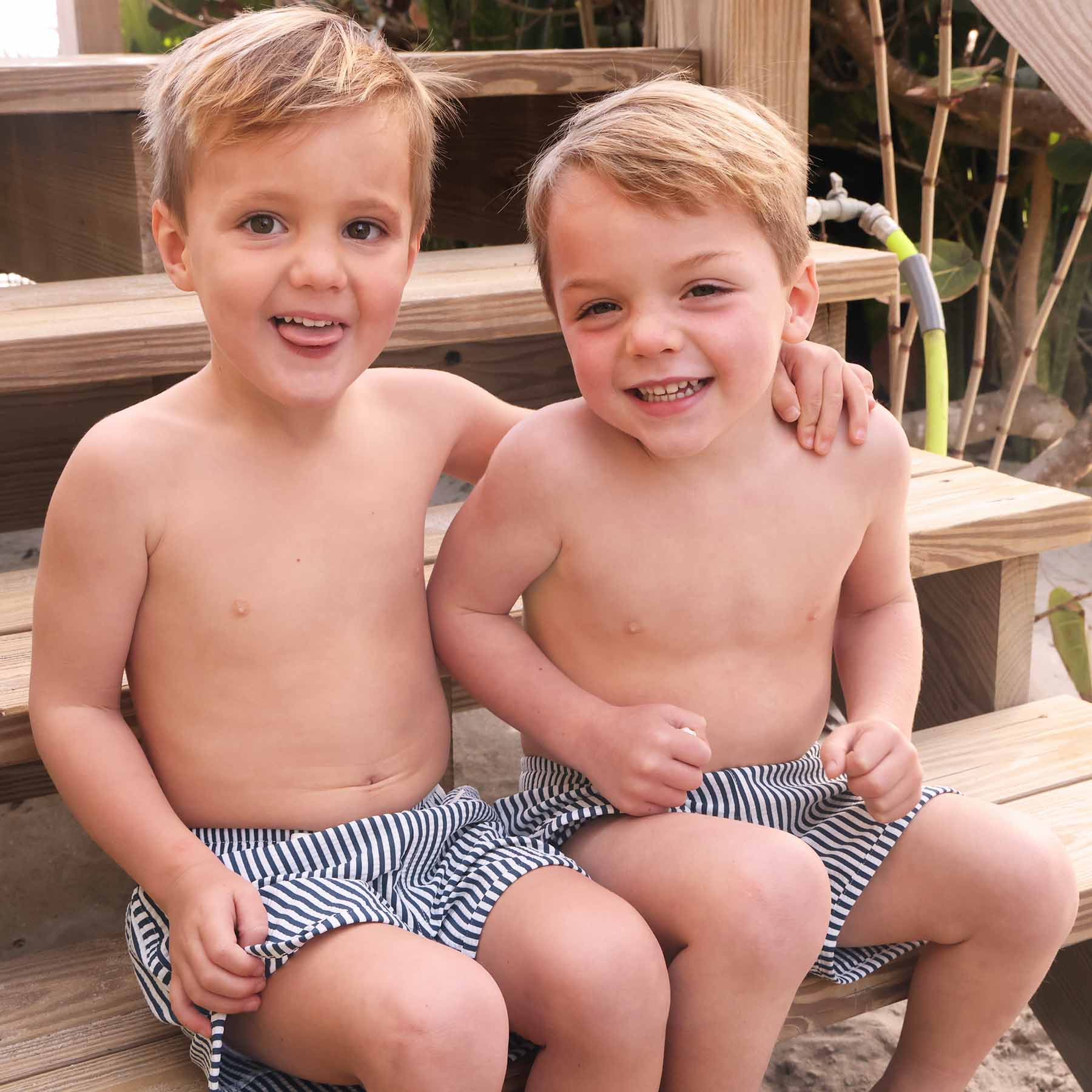  Boy's Swim Trunks | Seersucker Navy、mySite、layawaytickets