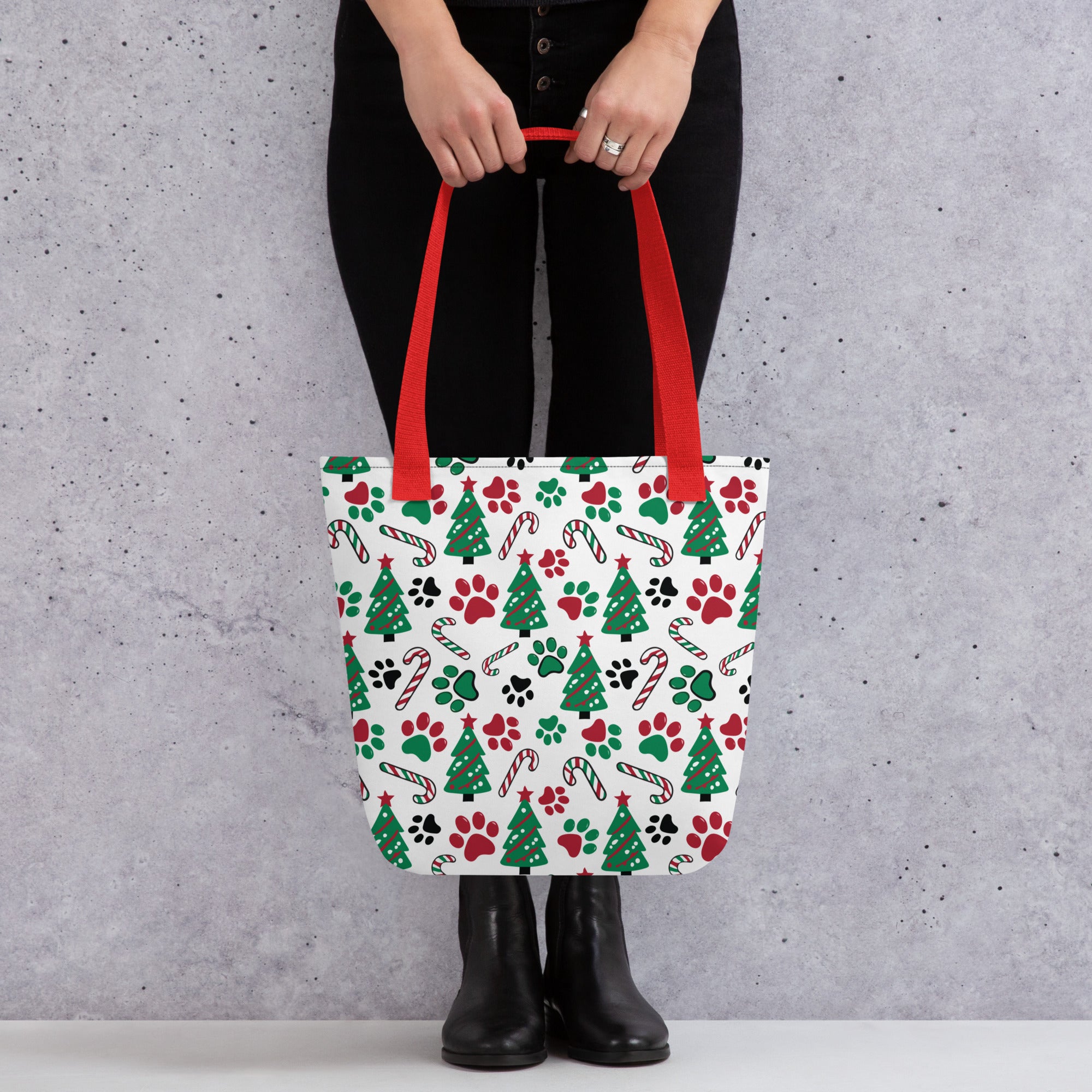 Christmas Paws & Candy Canes Tote Bag、mySite、camillekostekn