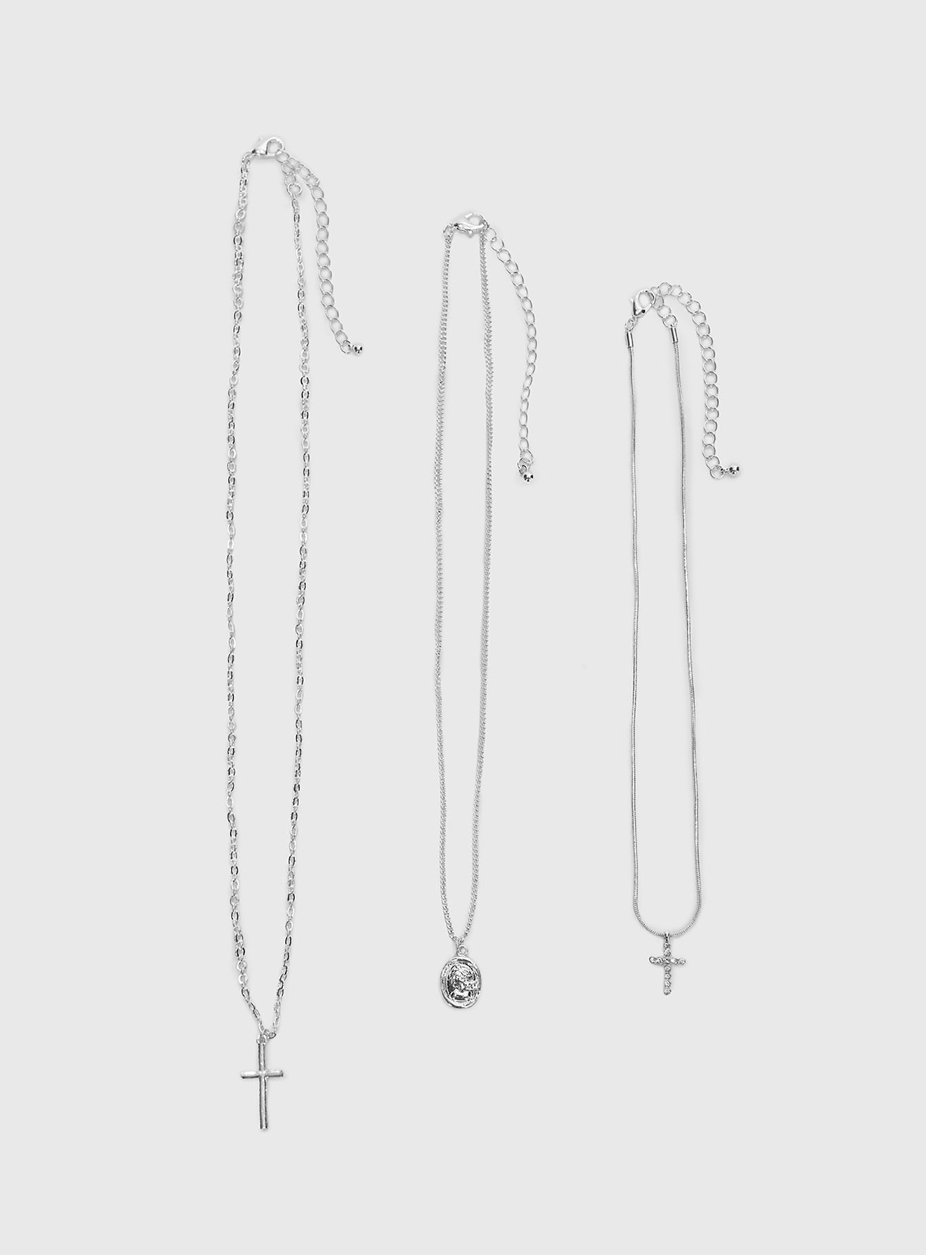 Broken Clocks Layered Necklace Silver、mySite、solidvoid