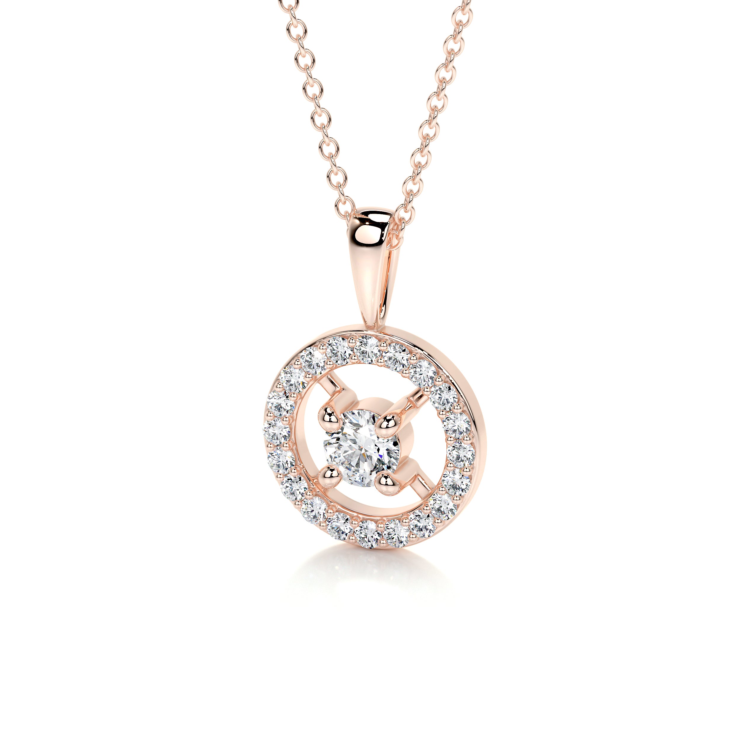 Aspen Lab Grown Diamond Pendant (0.6 Carat) -14K Rose Gold、mySite、hinf8tx79
