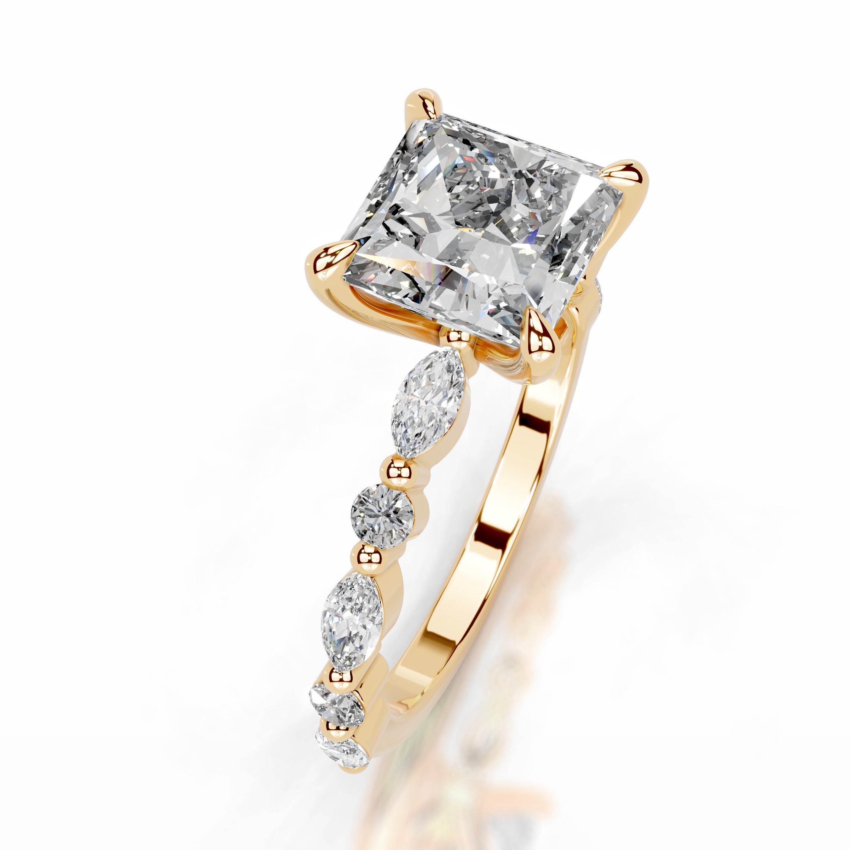Lagertha Diamond Engagement Ring - 18K Yellow Gold、mySite、hinf8tx79