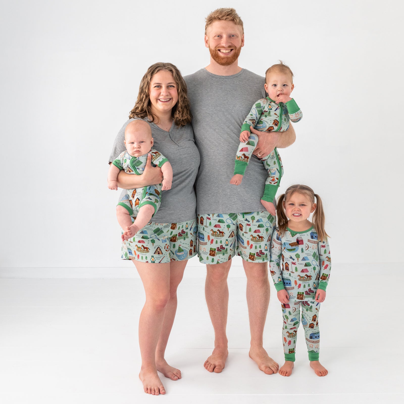 Green Camp Sleepies Women's Pajama Shorts、mySite、g9winljtr