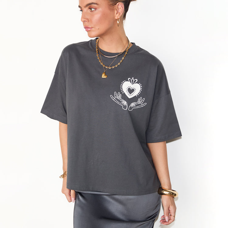 Charcoal Midnight Romance T-shirt、mySite、solidvoid