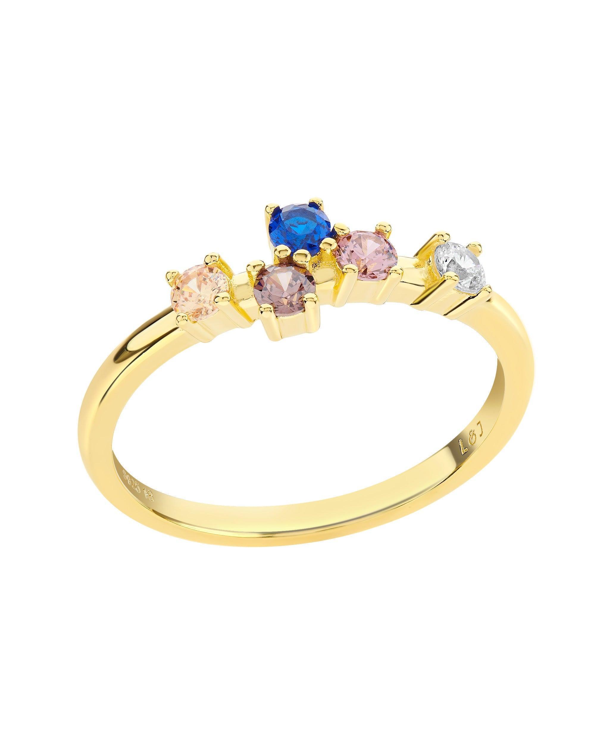  Lova Ring Multi 18ct Gold Plated
