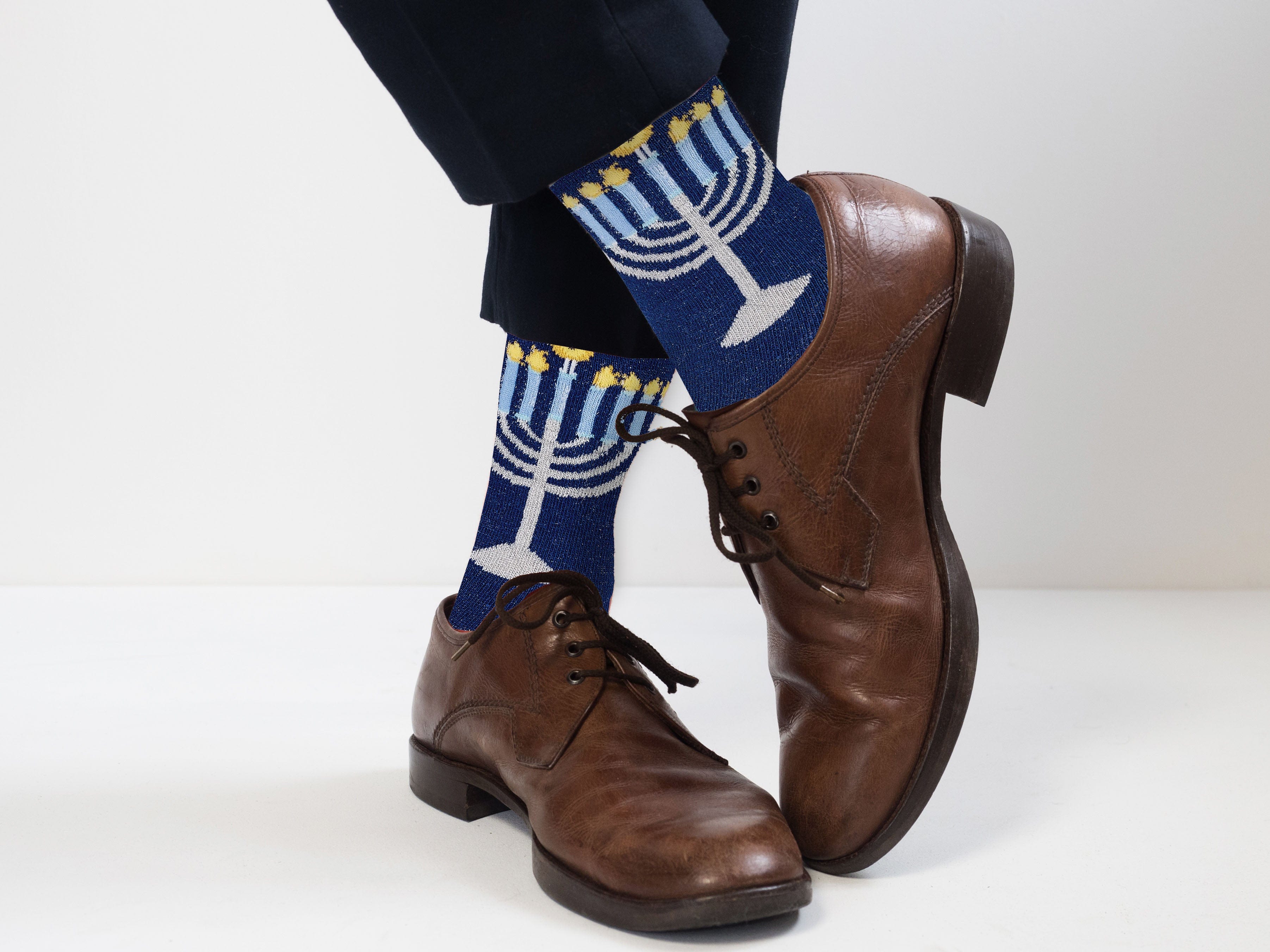 Eight Crazy Nights Chanukah Adult Crew Socks、mySite、topwebapps