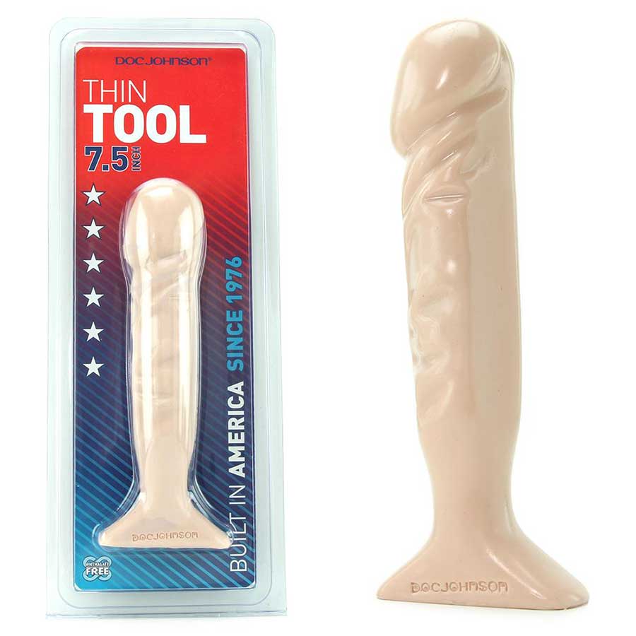 Thin Tool 7.5 Inch White Anal Dildo by Doc Johnson、mySite、bottomscart