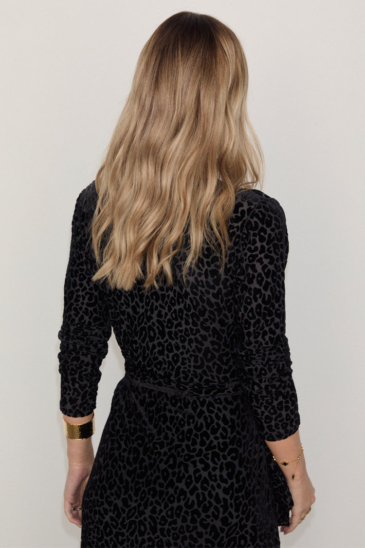 Black Leopard Devore Willow Wrap Dress、mySite、solidvoid