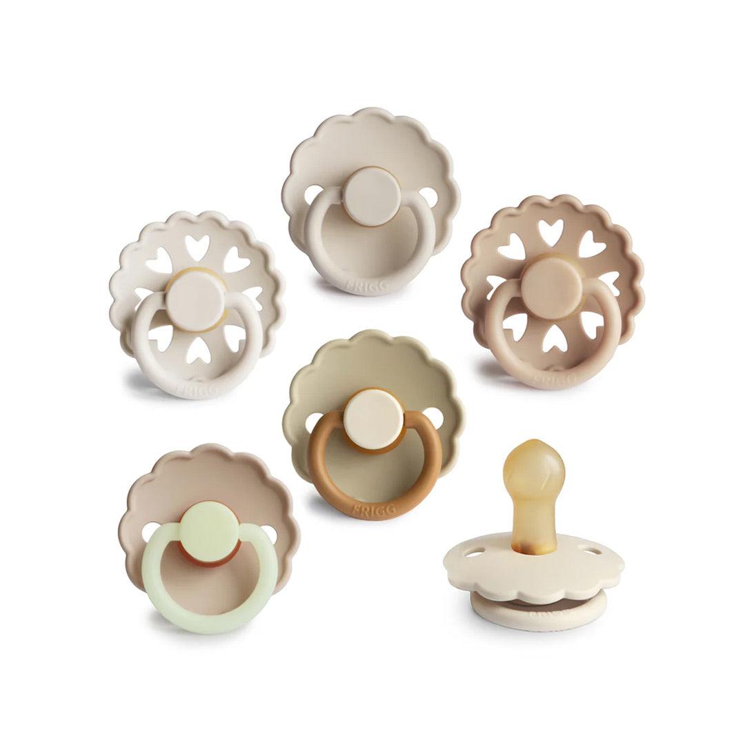  FRIGG Daisy Latex Pacifier - 6 Pack - Cinnamon Charm、mySite、merchandisen