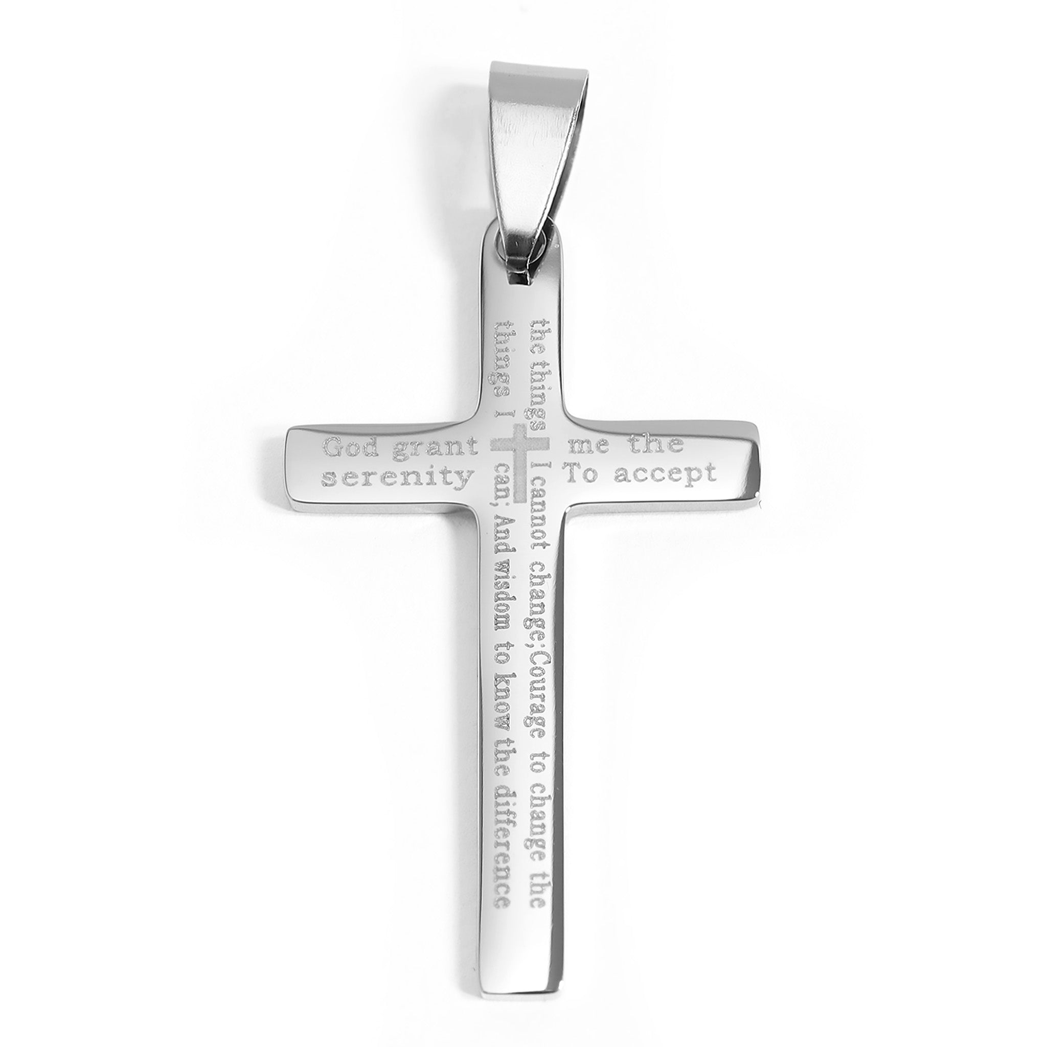 Stainless Steel Serenity Prayer Cross Pendant / PDJ0014、mySite、dreamappss