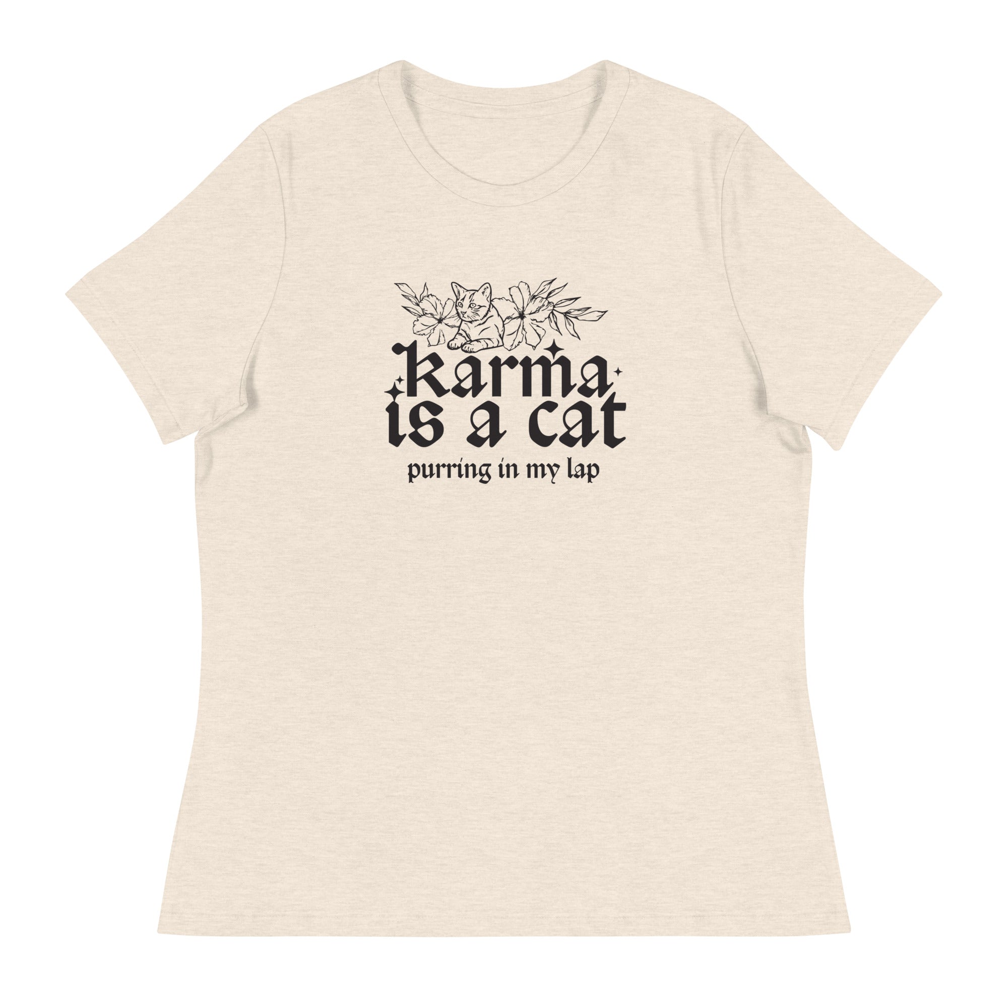 Karma is a Cat Women's Relaxed T-Shirt、mySite、camillekostekn