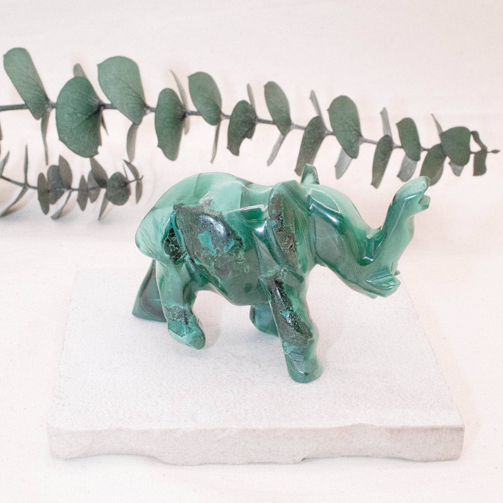 Genuine Malachite Elephants - Hand Carved - 1 of a Kind、mySite、hinf8tx79
