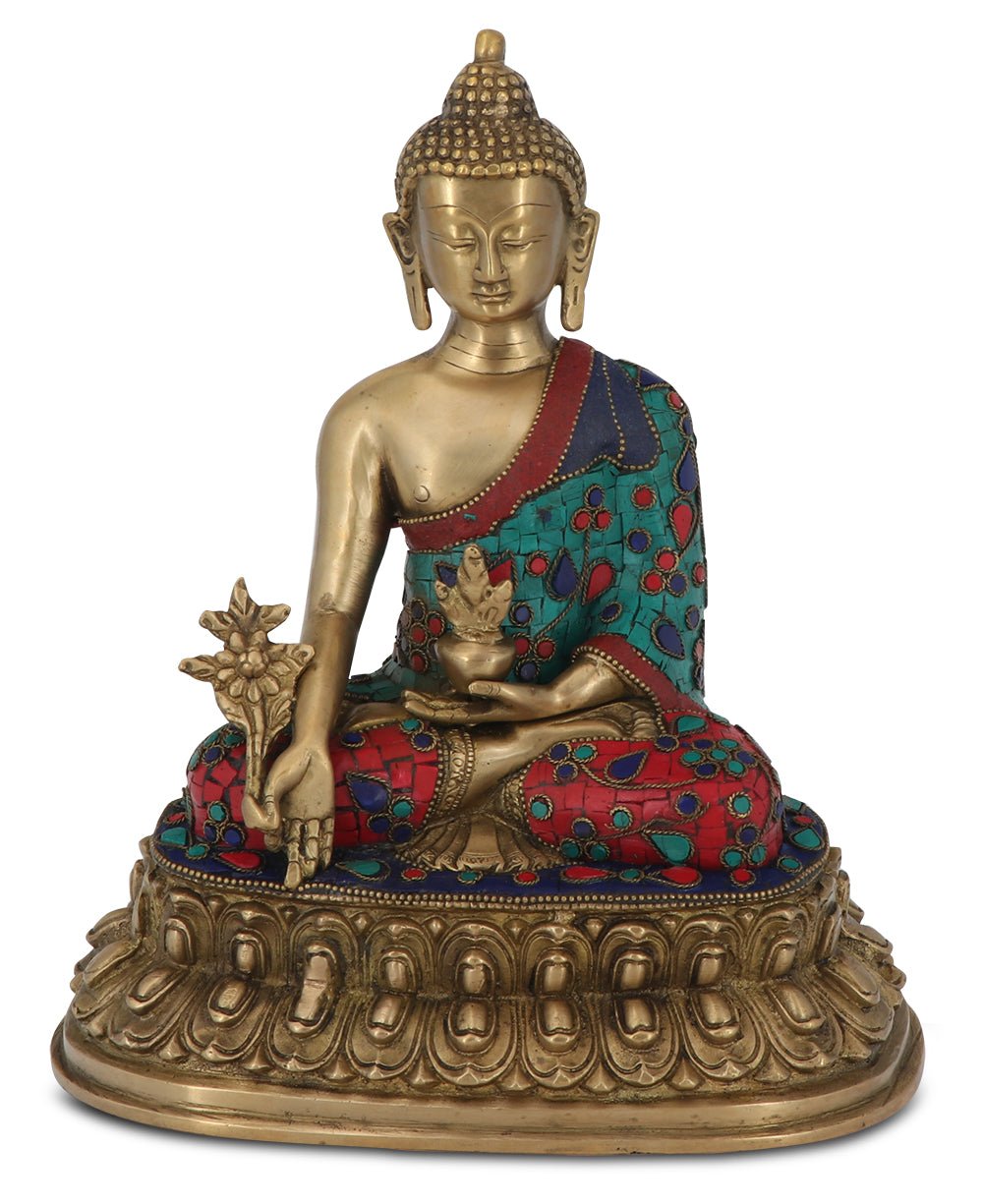 Mosaic Design Brass Medicine Buddha Statue、mySite、topwebapps