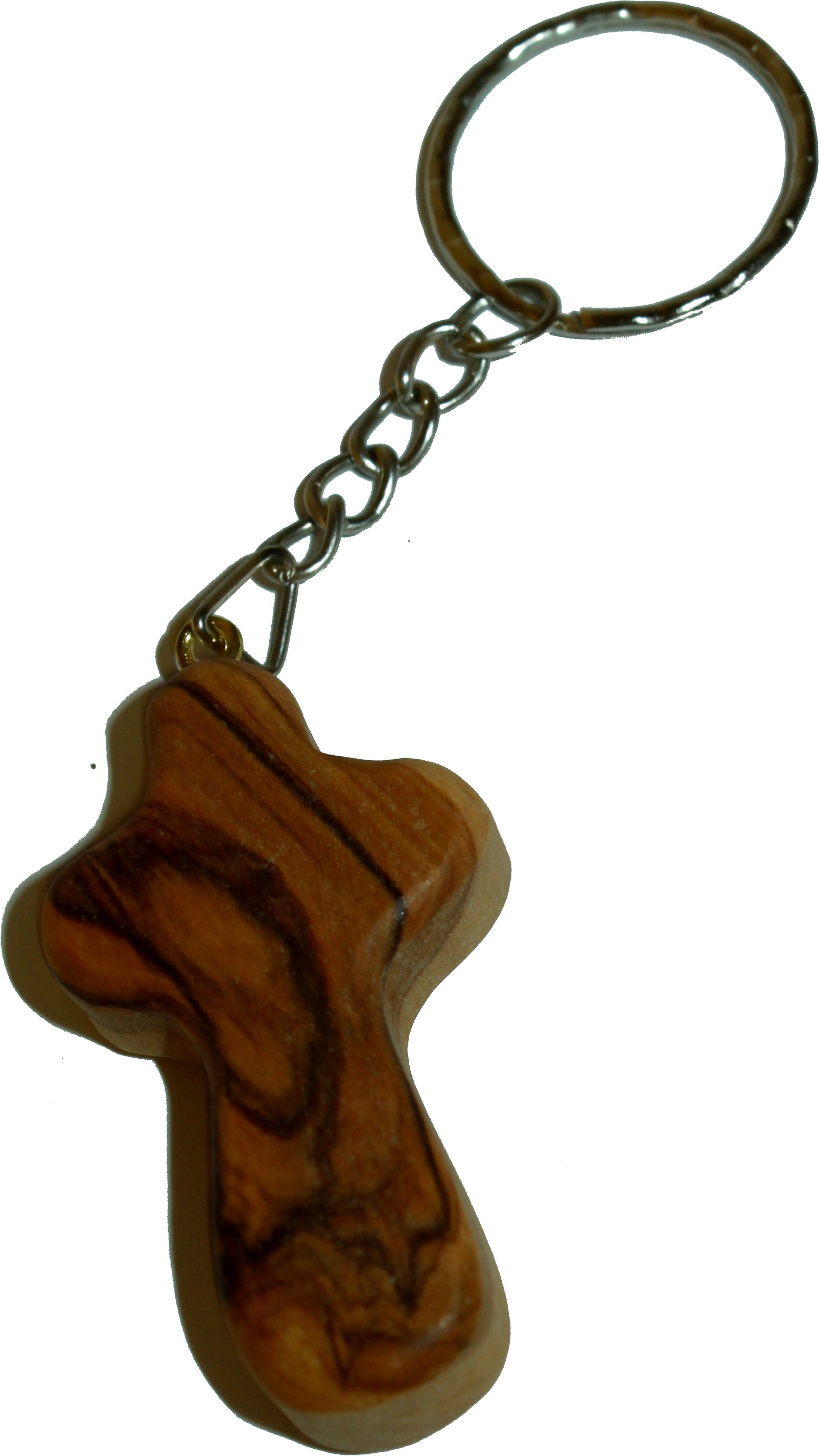 Olive Wood Comfort Holding Cross Key Chain - Cross is about 2.8 inches long、mySite、topwebapps