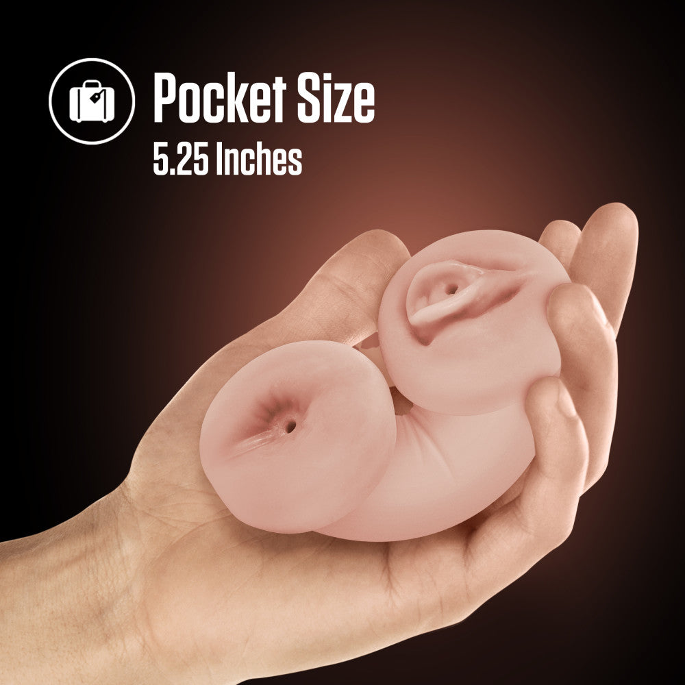 Enlust By Blush® | Tasha AI Male Masturbator Ribbed Pussy & Ass Orifices - Made With X5® Plus Ultra Soft Self Lubricating & Glow In The Dark - Beige、mySite、bottomscart