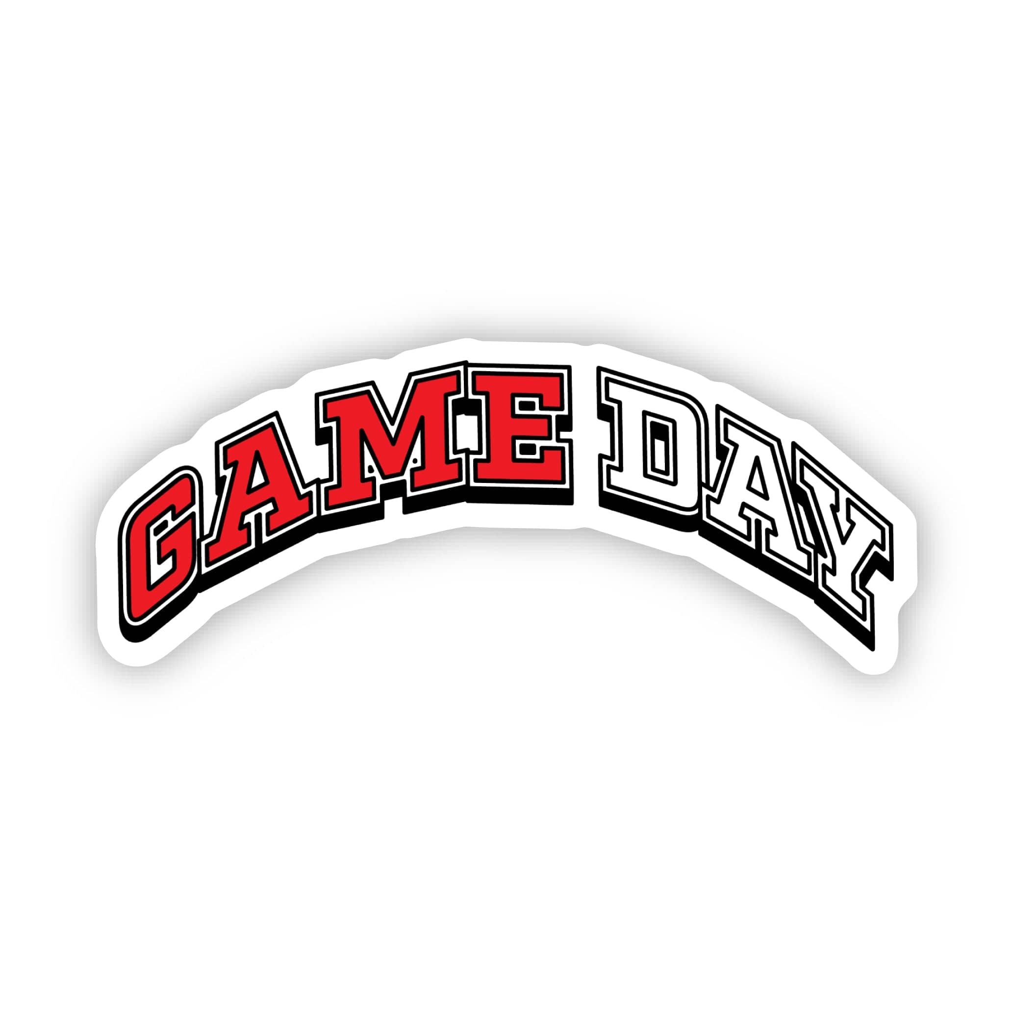  Game Day Red White Sports Curved Text Sticker、mySite、elrpsem3k