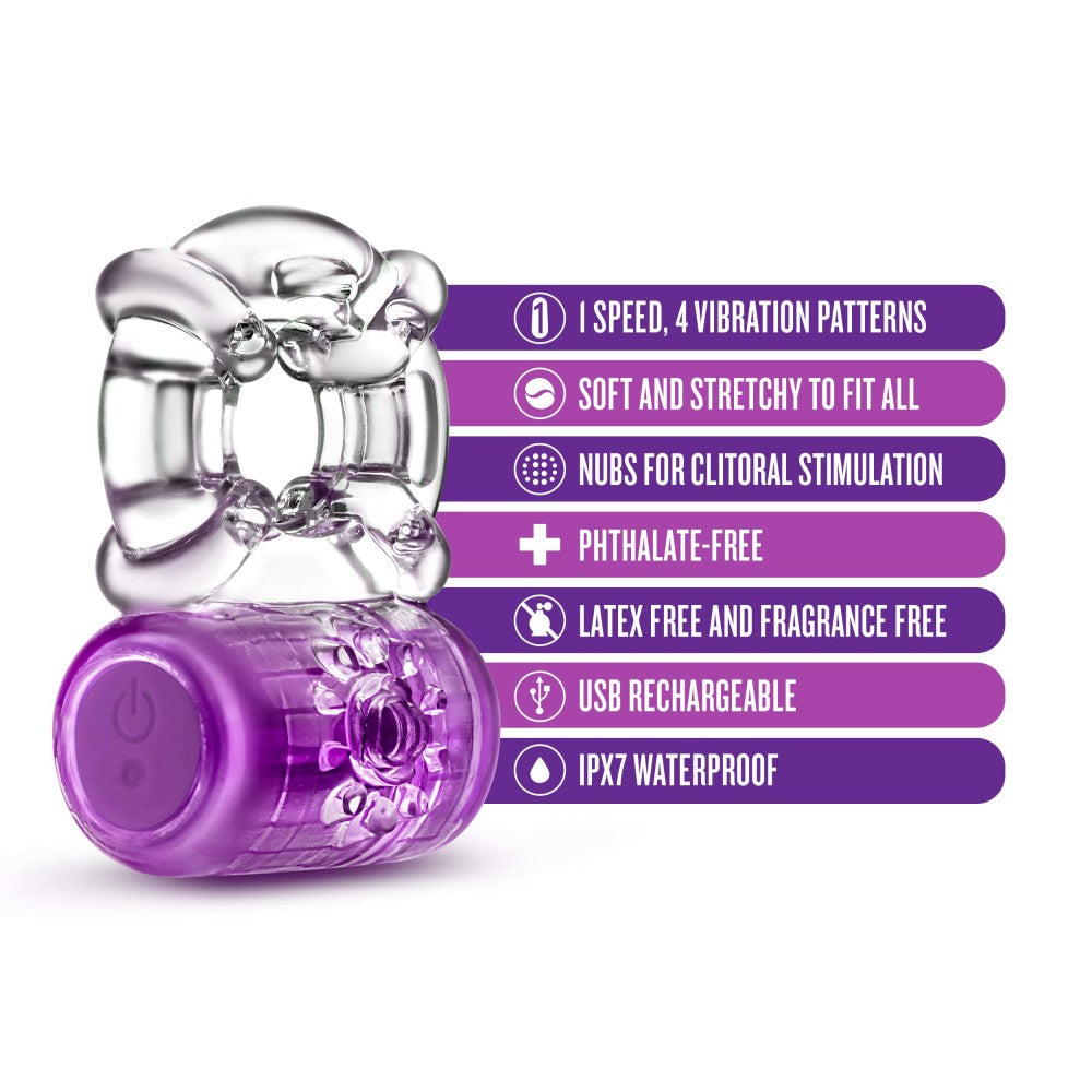 Play With Me By Blush® | Pleaser: Purple Rechargeable Vibrating Penis Ring、mySite、bottomscart