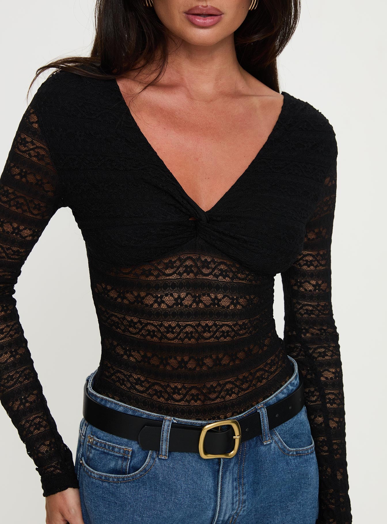 Secret Of Us Off Shoulder Lace Bodysuit Black、mySite、solidvoid